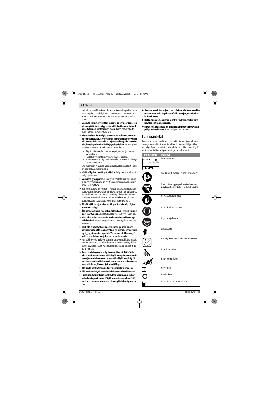 Tunnusmerkit | Bosch GWS 7-125 Professional User Manual | Page 82 / 257