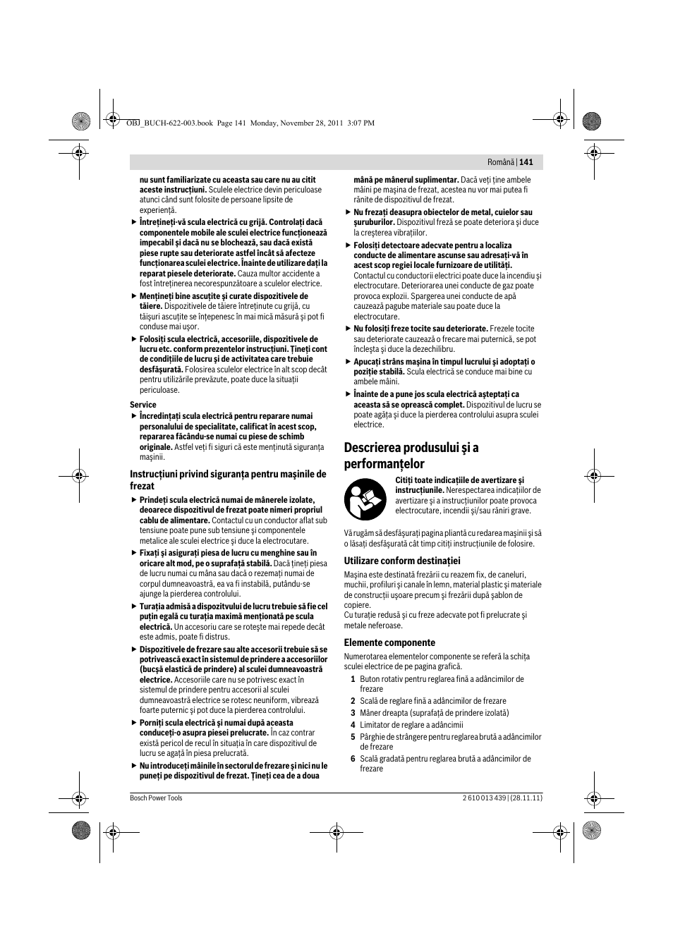 Descrierea produsului şi a performanţelor | Bosch GOF 2000 CE Professional User Manual | Page 141 / 210