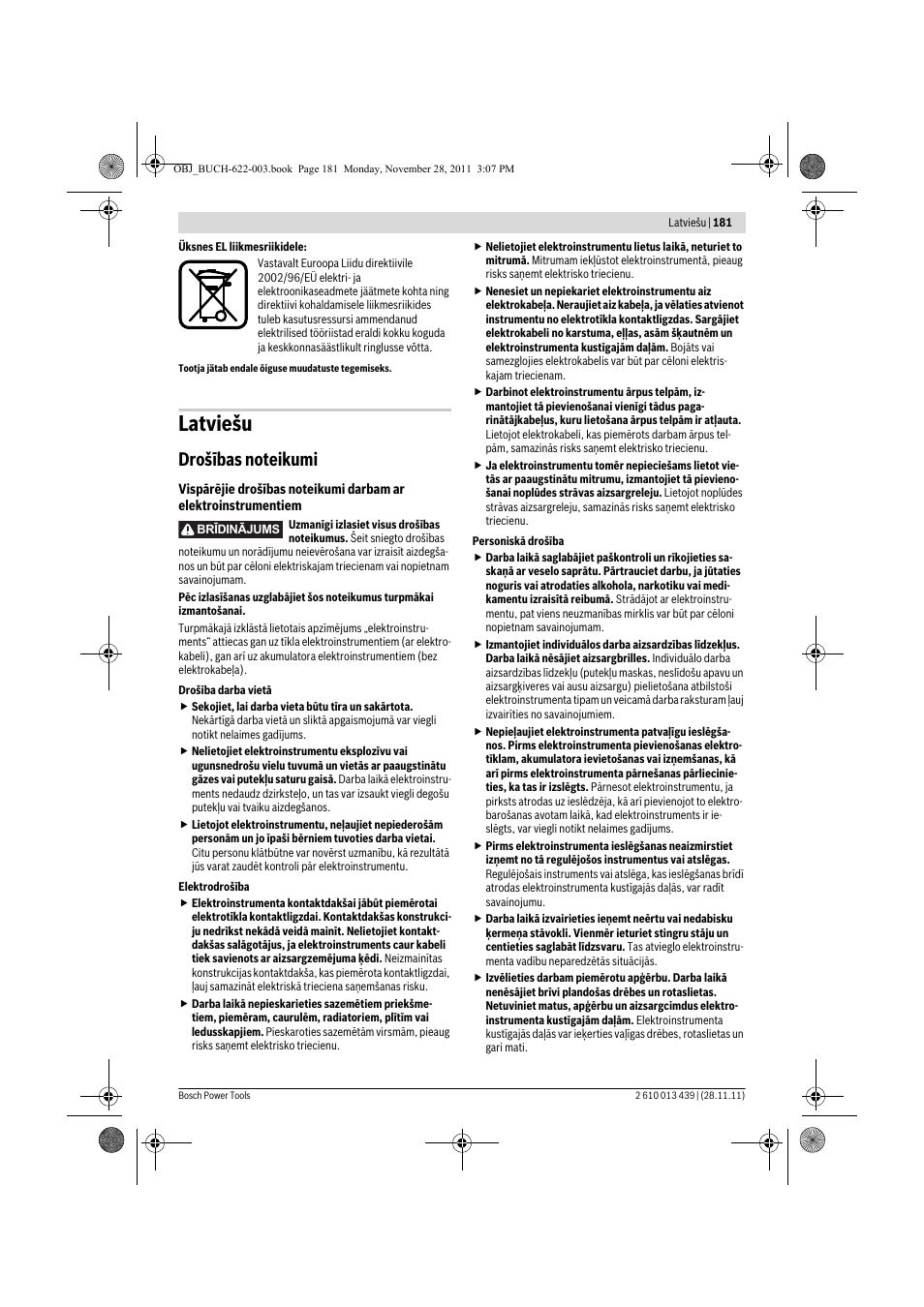 Latviešu | Bosch GOF 2000 CE Professional User Manual | Page 181 / 210