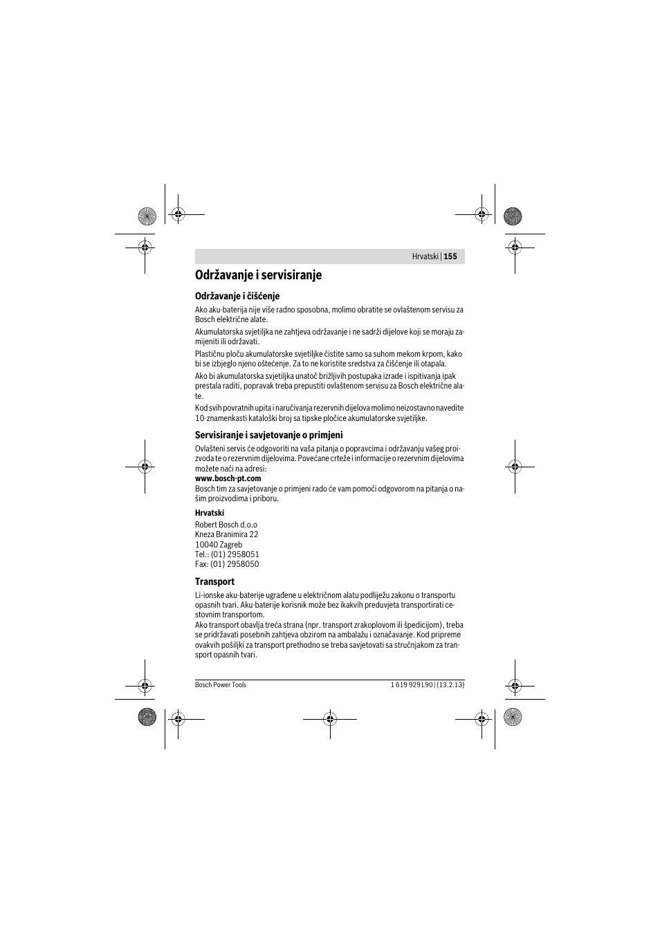 Održavanje i servisiranje | Bosch PLI 10,8 LI User Manual | Page 155 / 179