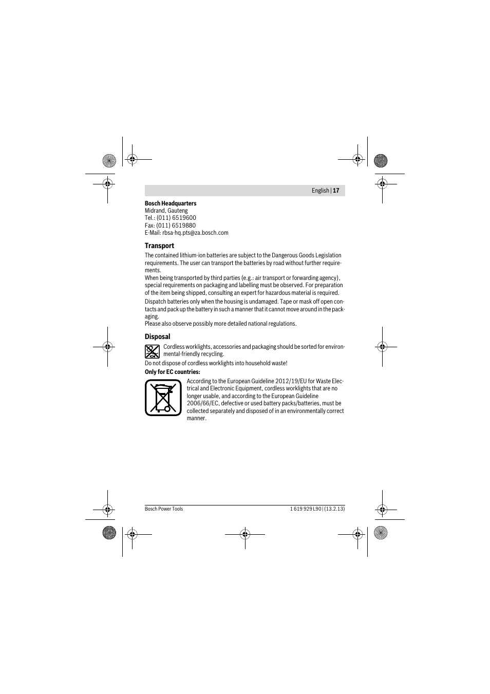 Bosch PLI 10,8 LI User Manual | Page 17 / 179
