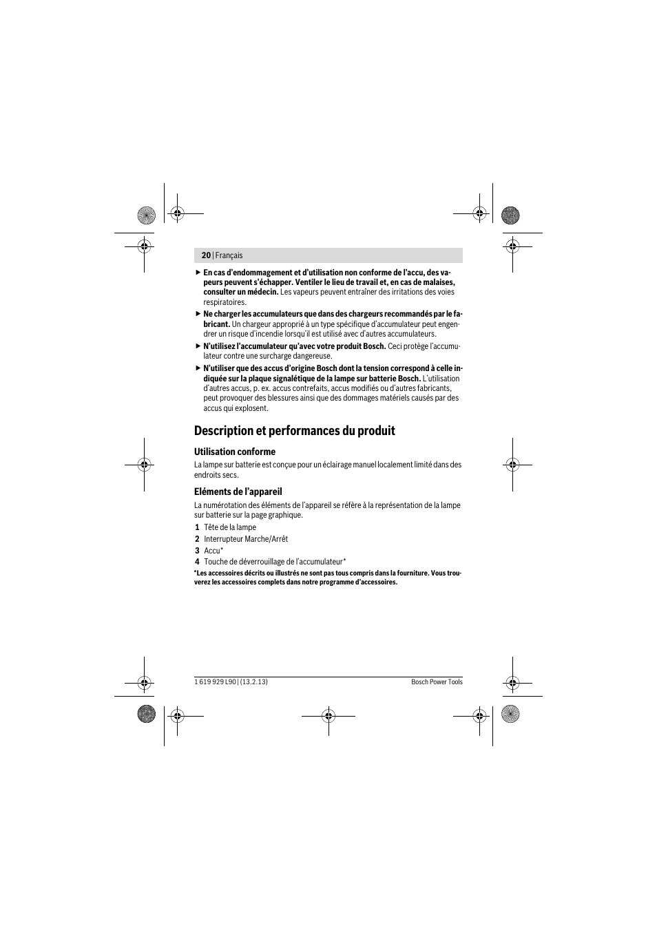 Description et performances du produit | Bosch PLI 10,8 LI User Manual | Page 20 / 179