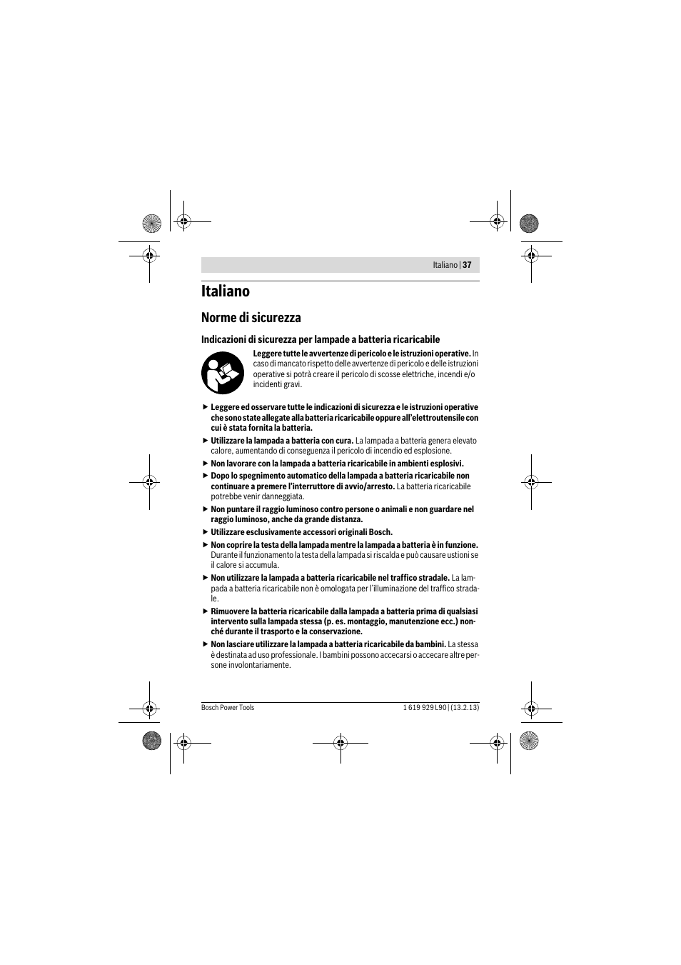 Italiano, Norme di sicurezza | Bosch PLI 10,8 LI User Manual | Page 37 / 179