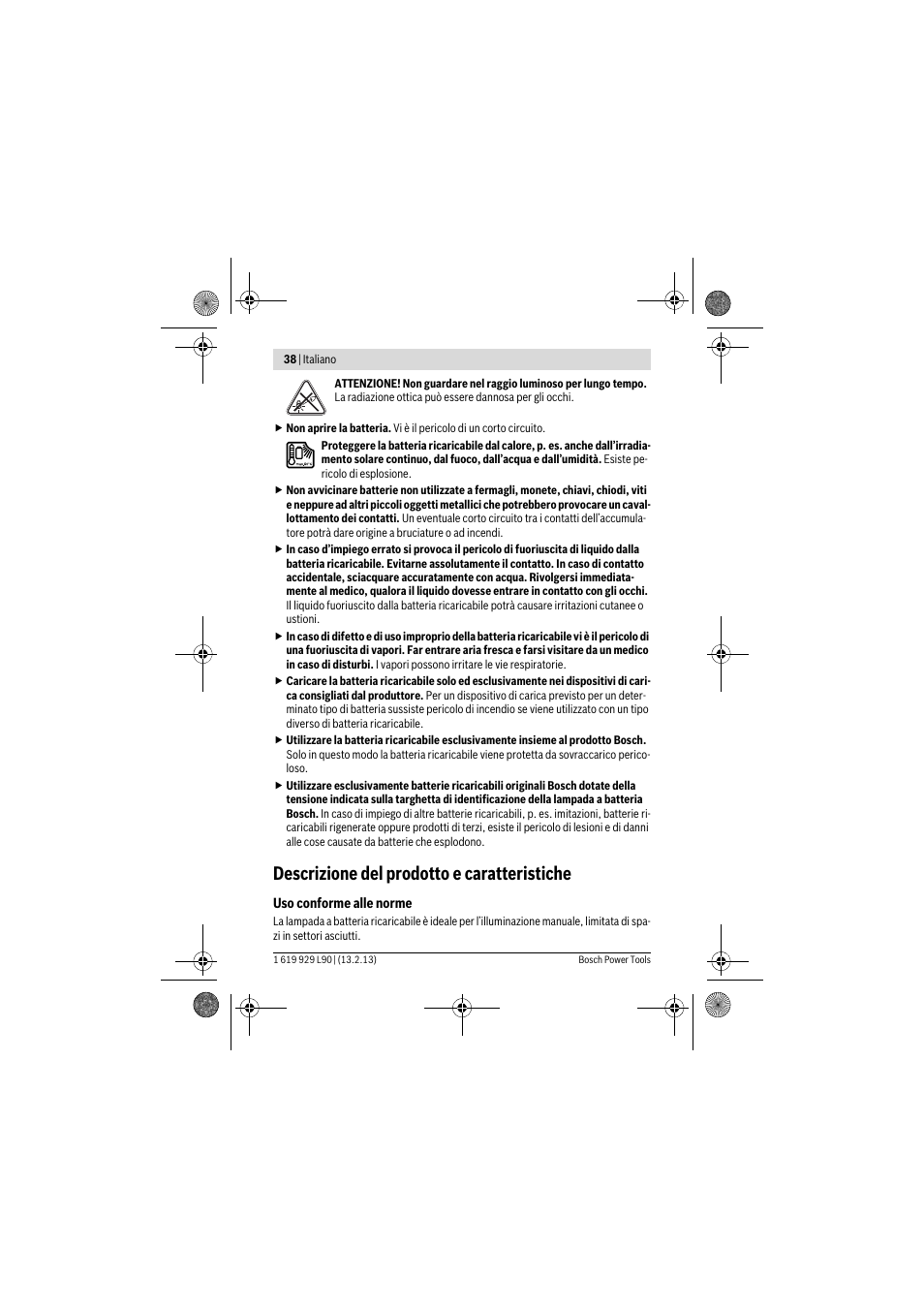Descrizione del prodotto e caratteristiche | Bosch PLI 10,8 LI User Manual | Page 38 / 179