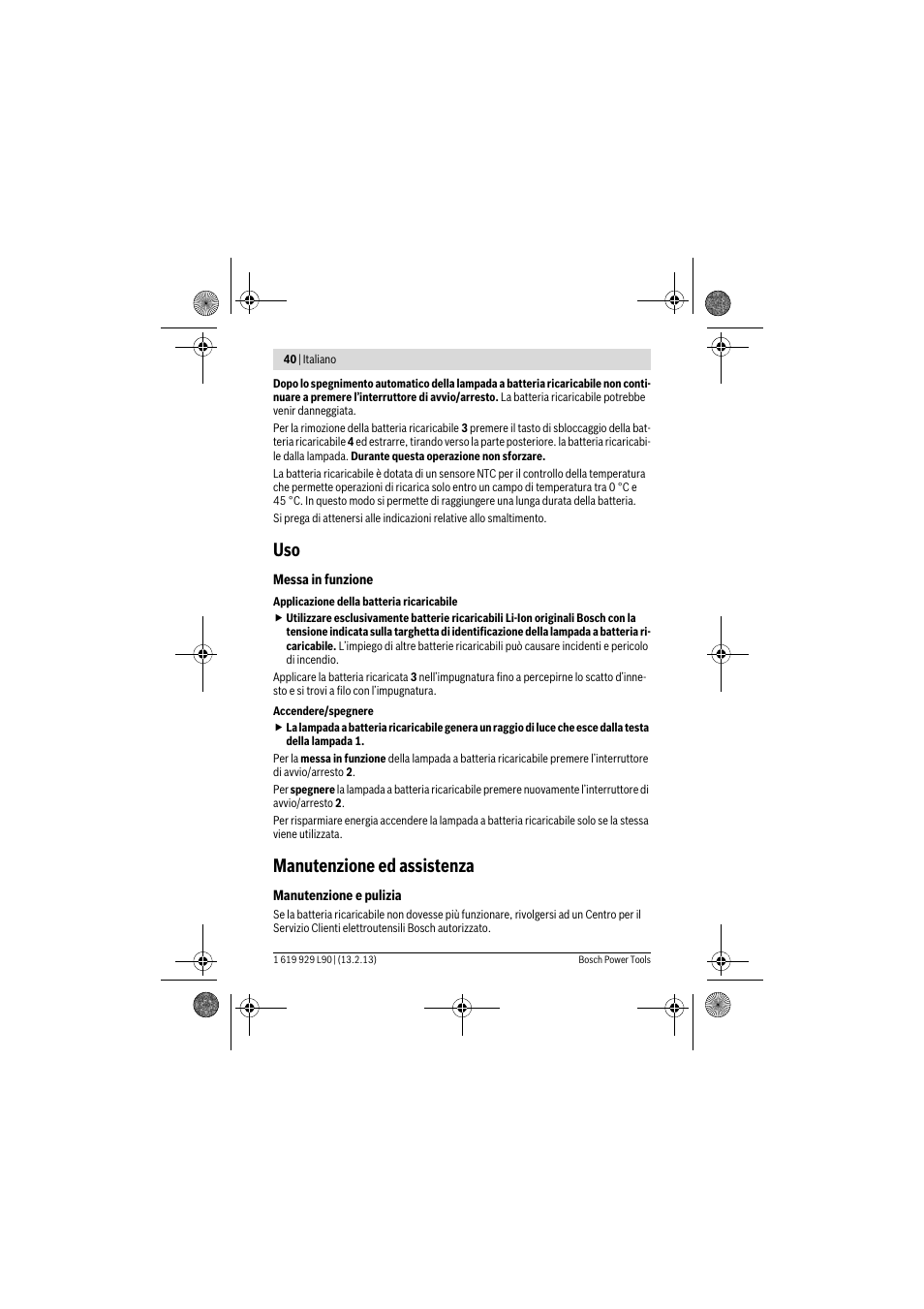 Manutenzione ed assistenza | Bosch PLI 10,8 LI User Manual | Page 40 / 179