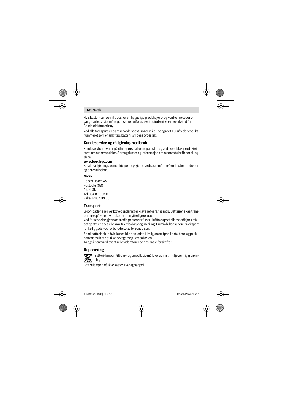 Bosch PLI 10,8 LI User Manual | Page 62 / 179