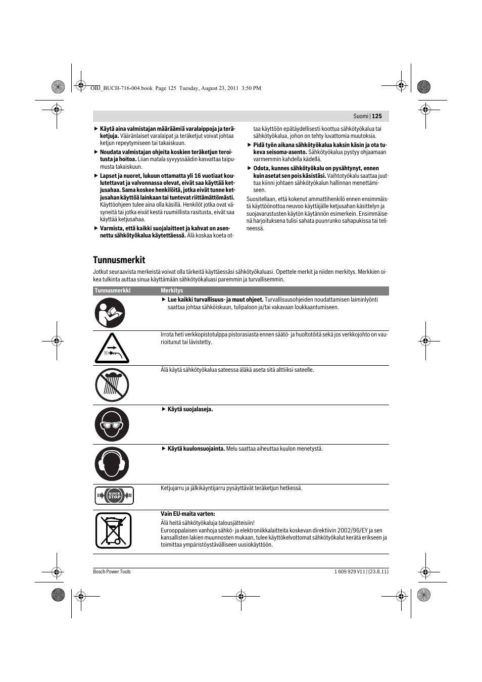 Tunnusmerkit | Bosch GKE 35 BCE Professional User Manual | Page 125 / 320