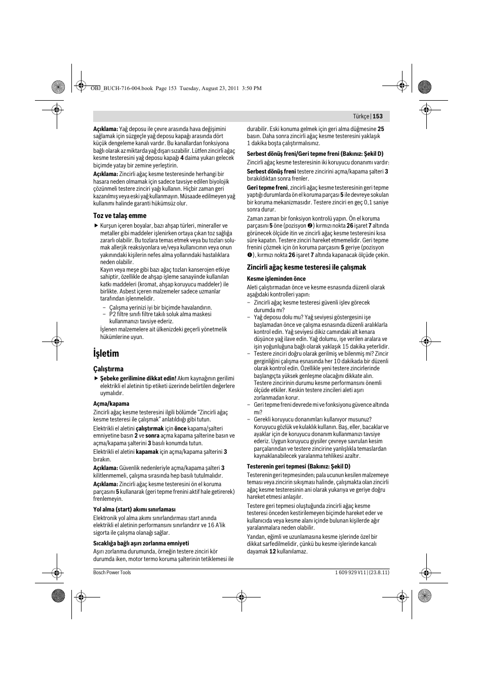 Işletim | Bosch GKE 35 BCE Professional User Manual | Page 153 / 320