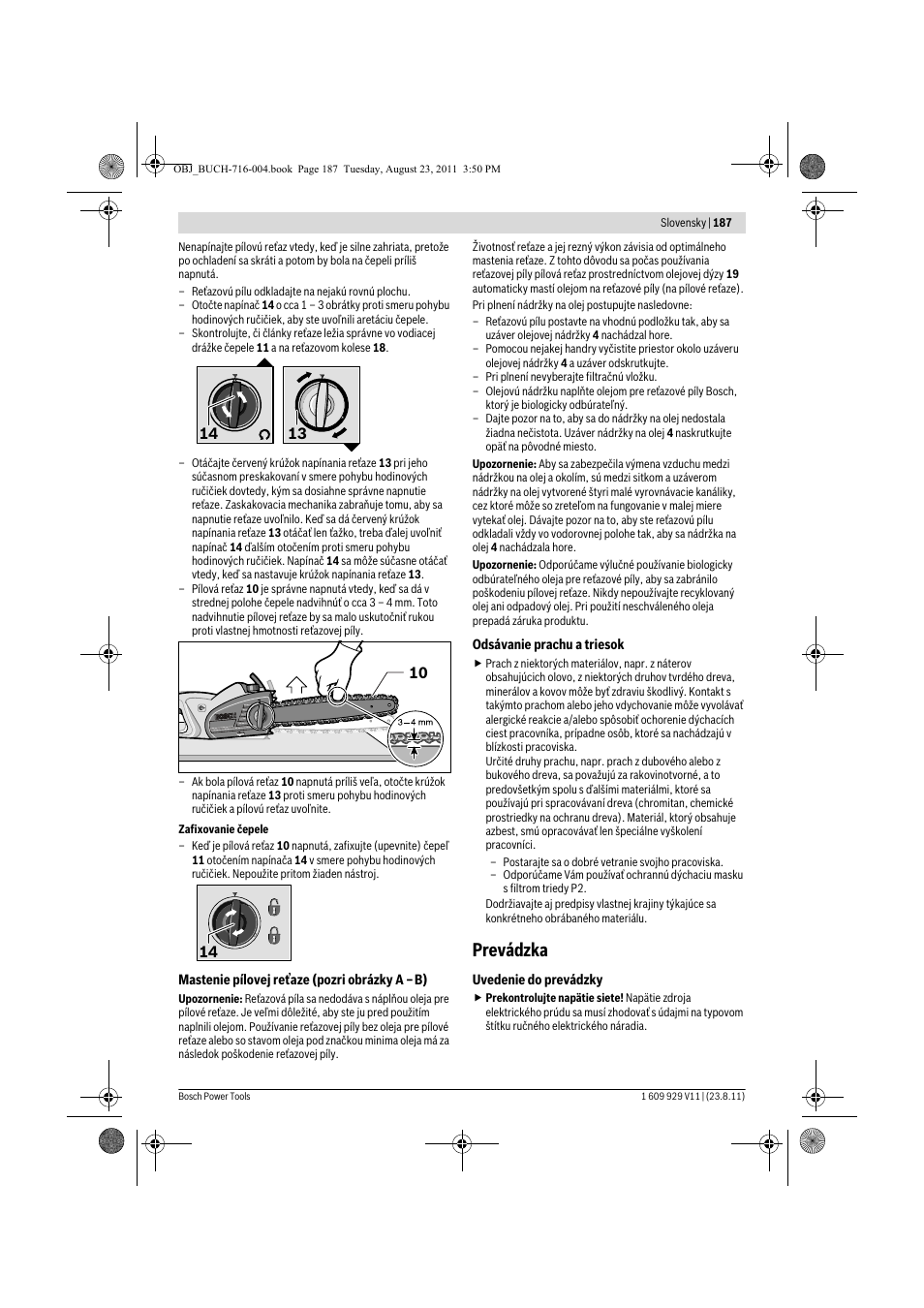 Prevádzka | Bosch GKE 35 BCE Professional User Manual | Page 187 / 320