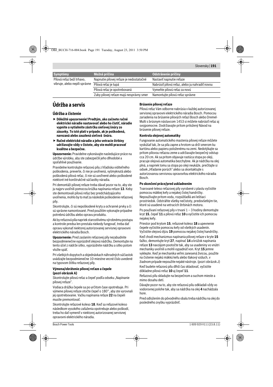 Údržba a servis | Bosch GKE 35 BCE Professional User Manual | Page 191 / 320