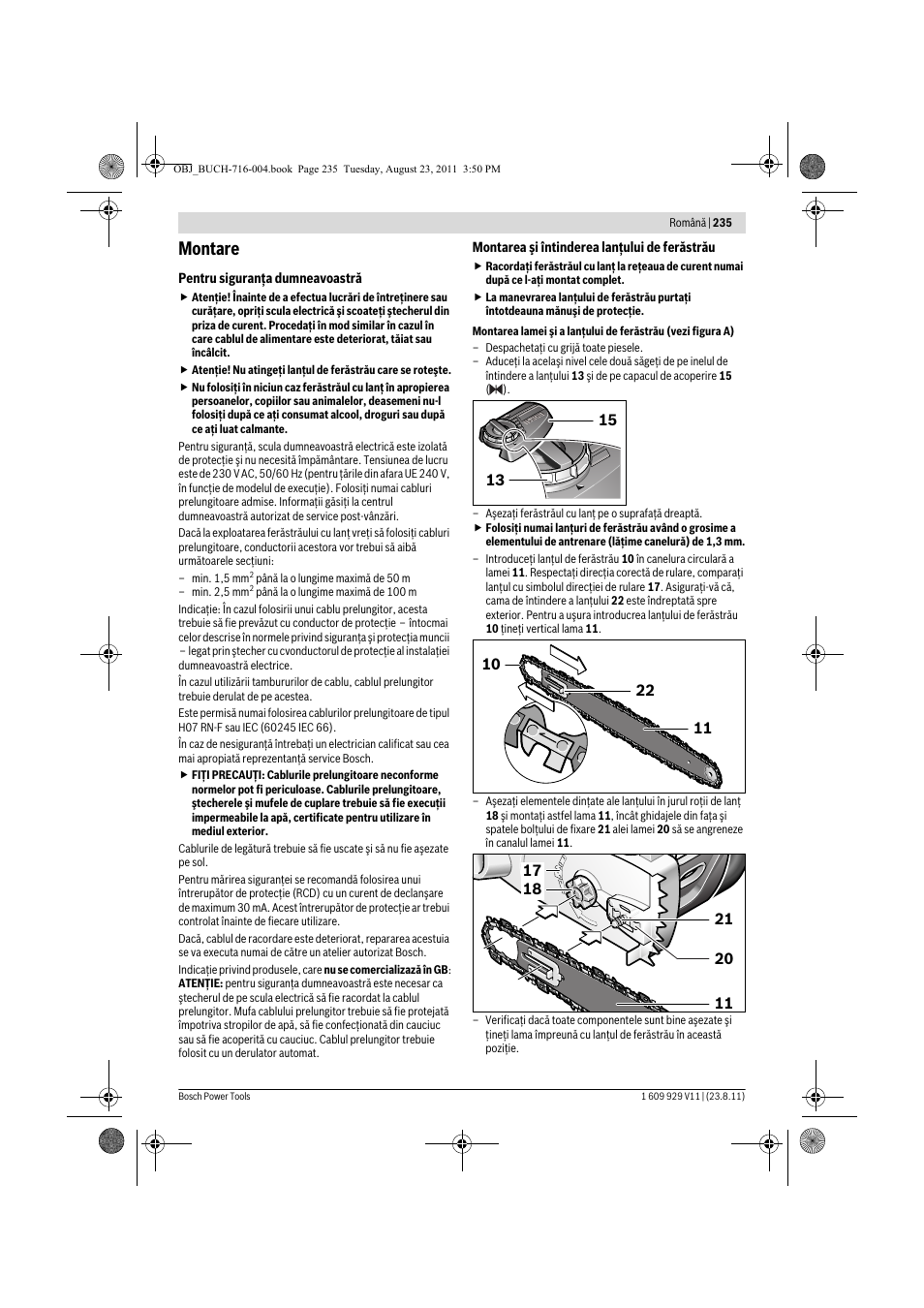 Montare | Bosch GKE 35 BCE Professional User Manual | Page 235 / 320