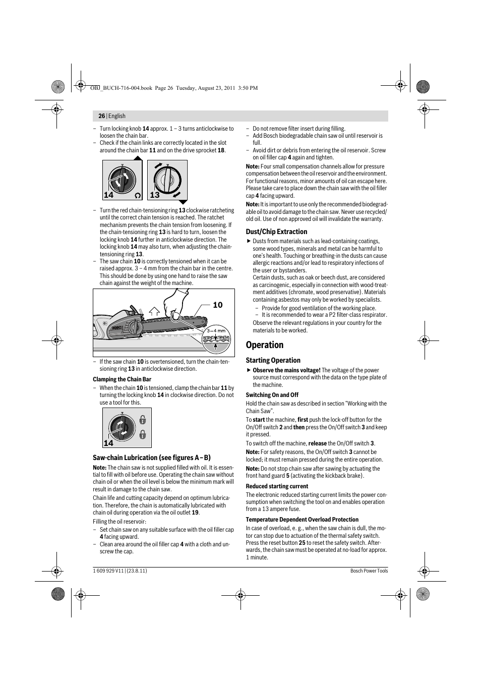 Operation | Bosch GKE 35 BCE Professional User Manual | Page 26 / 320