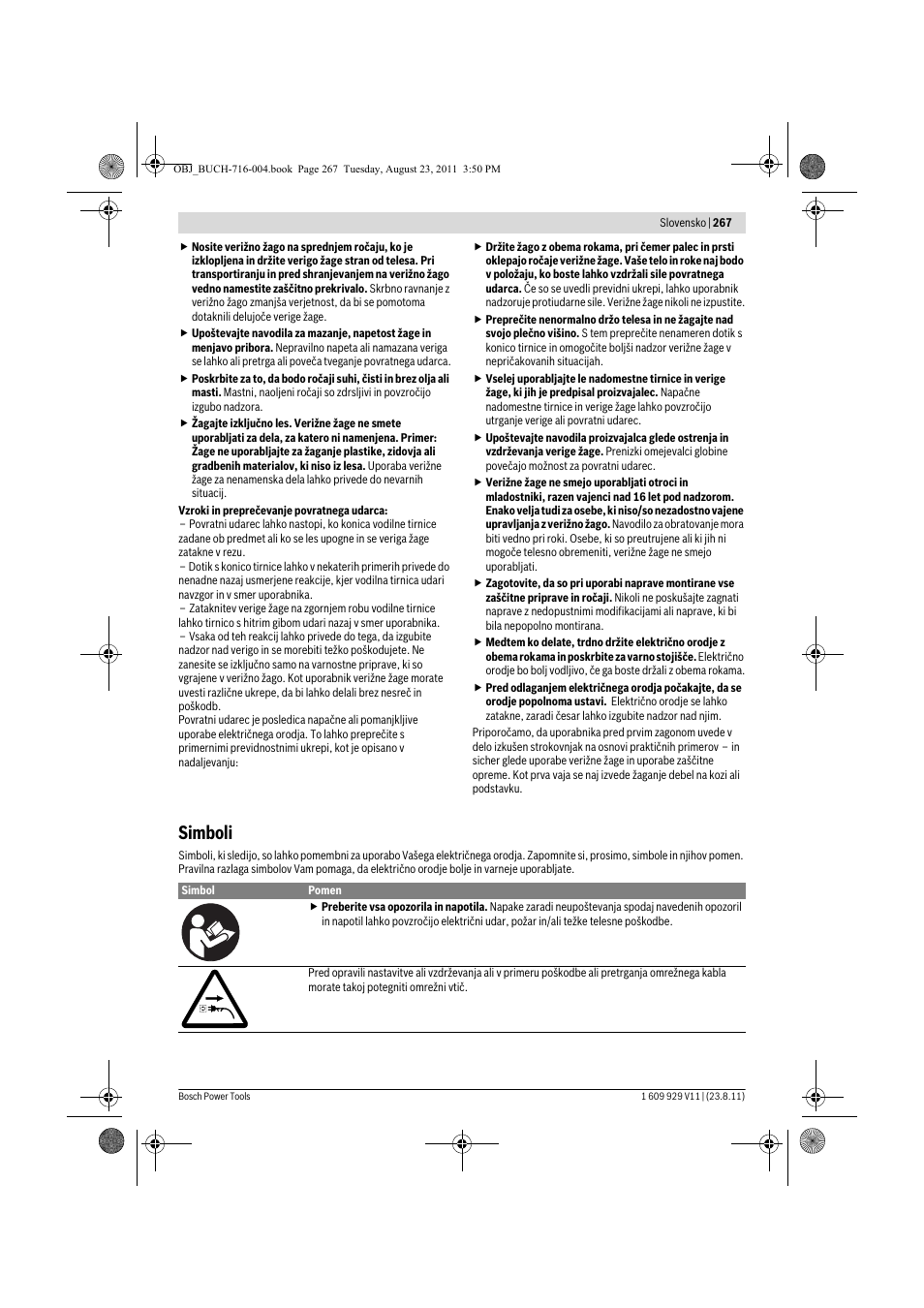 Simboli | Bosch GKE 35 BCE Professional User Manual | Page 267 / 320