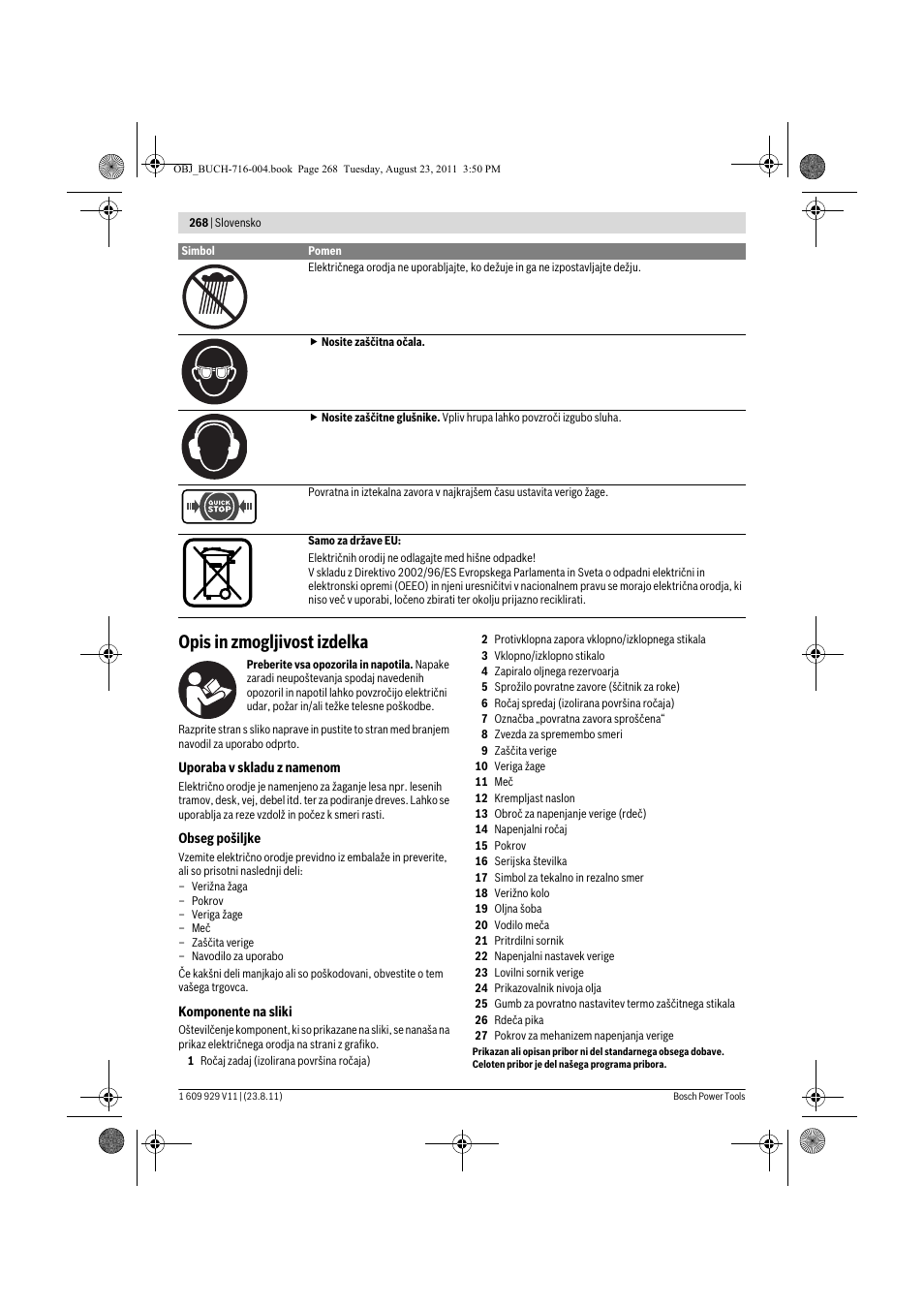 Opis in zmogljivost izdelka | Bosch GKE 35 BCE Professional User Manual | Page 268 / 320