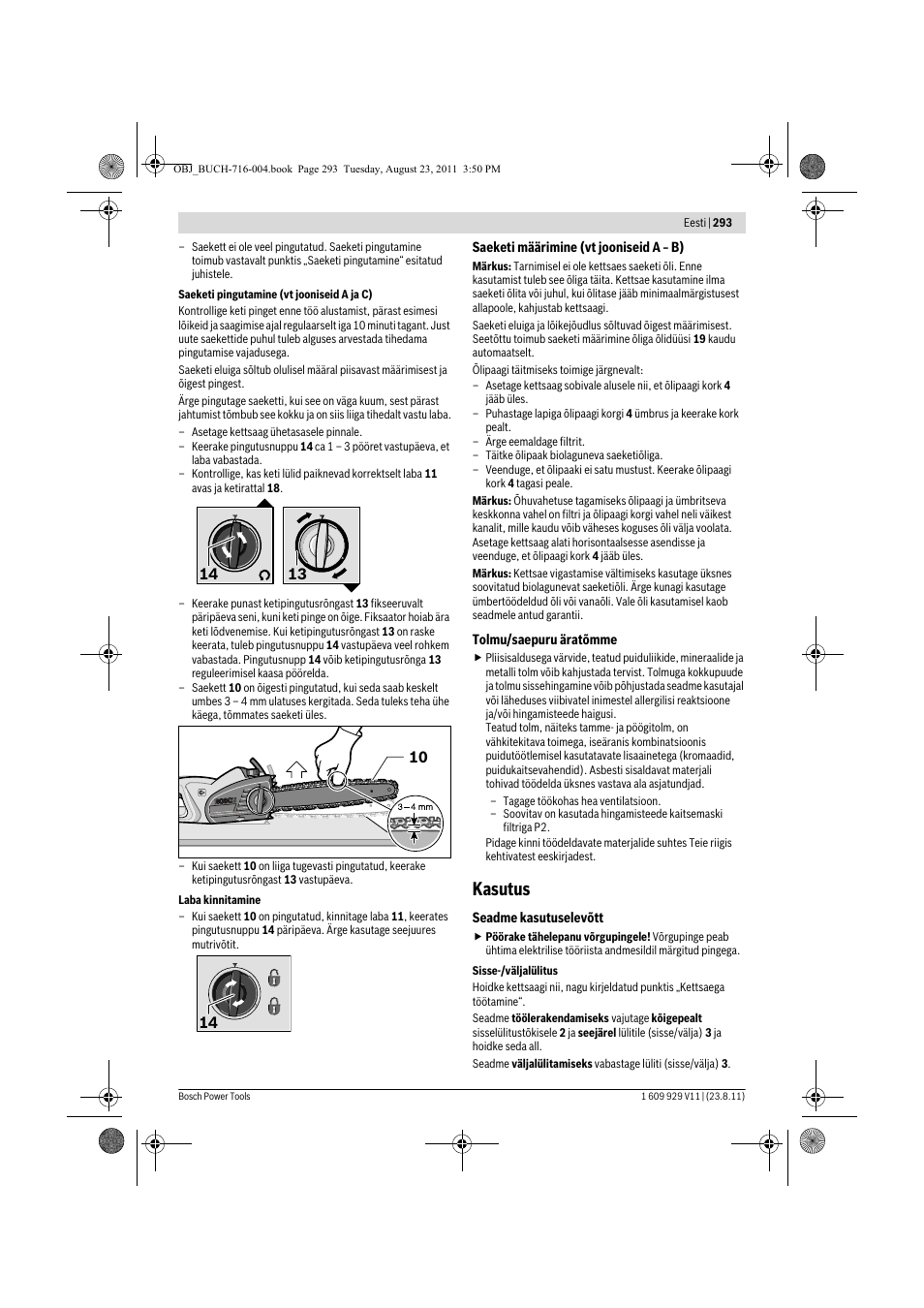 Kasutus | Bosch GKE 35 BCE Professional User Manual | Page 293 / 320