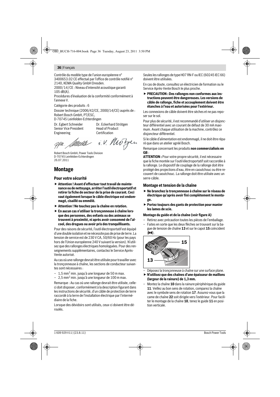 Montage | Bosch GKE 35 BCE Professional User Manual | Page 36 / 320