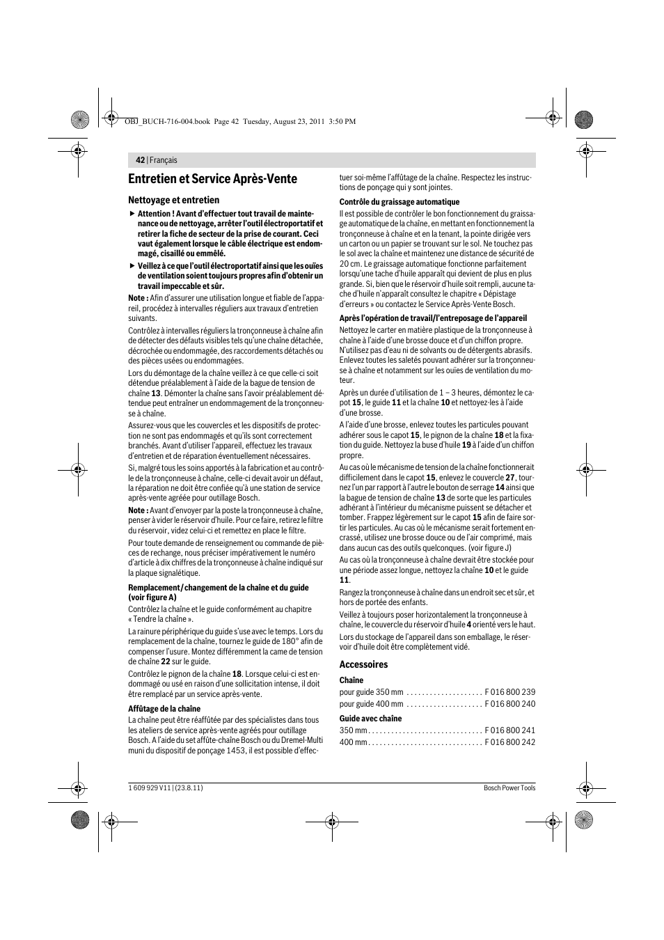 Entretien et service après-vente | Bosch GKE 35 BCE Professional User Manual | Page 42 / 320