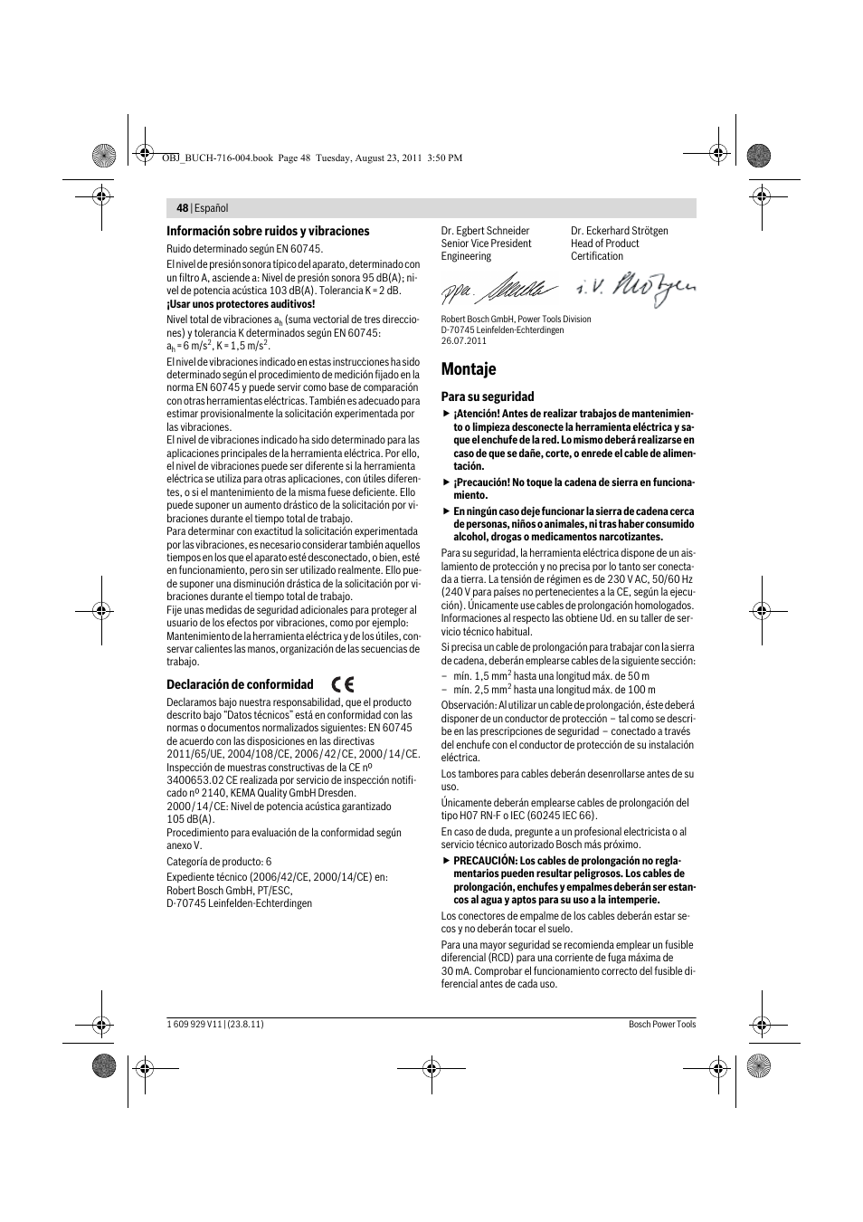 Montaje | Bosch GKE 35 BCE Professional User Manual | Page 48 / 320