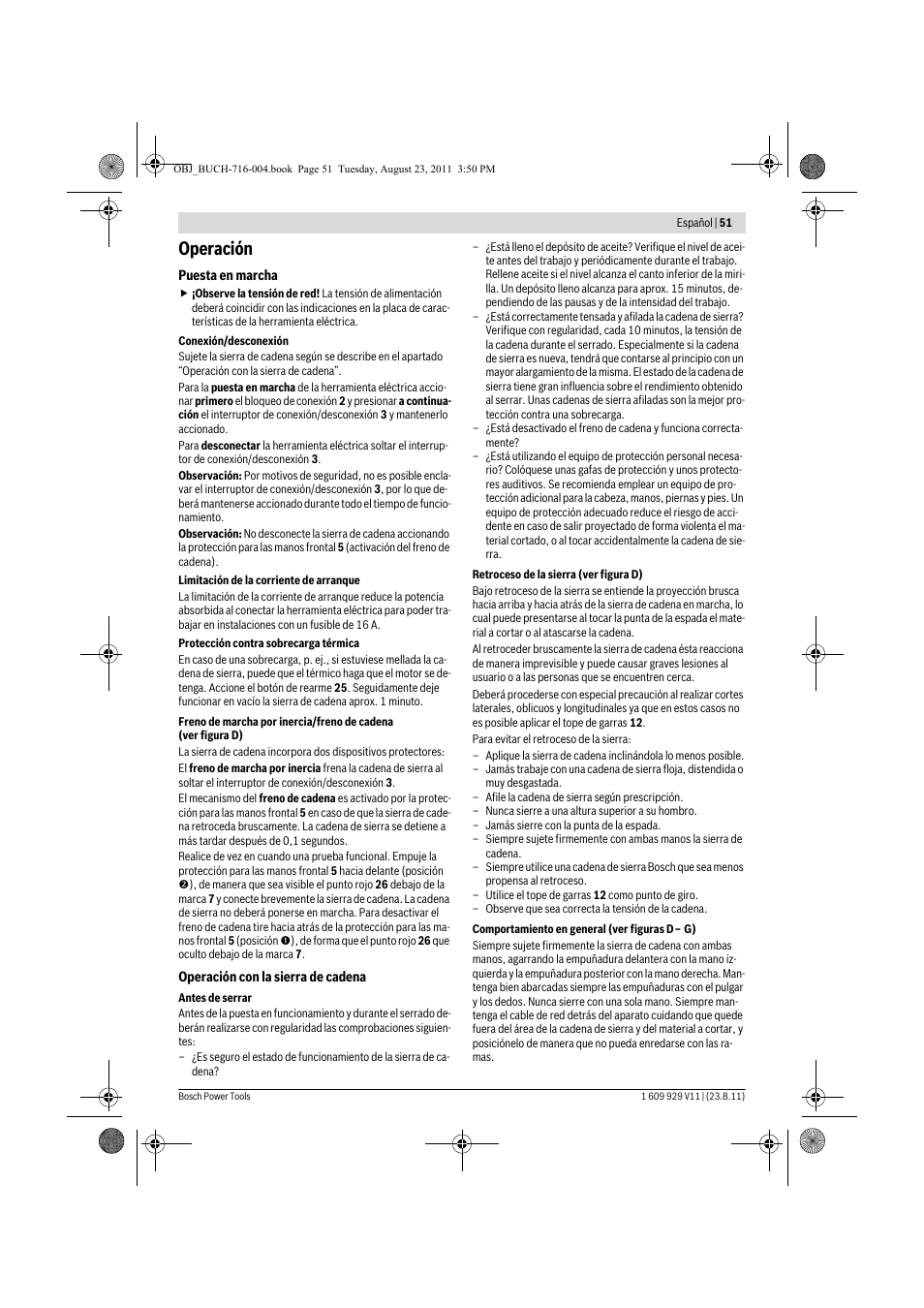Operación | Bosch GKE 35 BCE Professional User Manual | Page 51 / 320