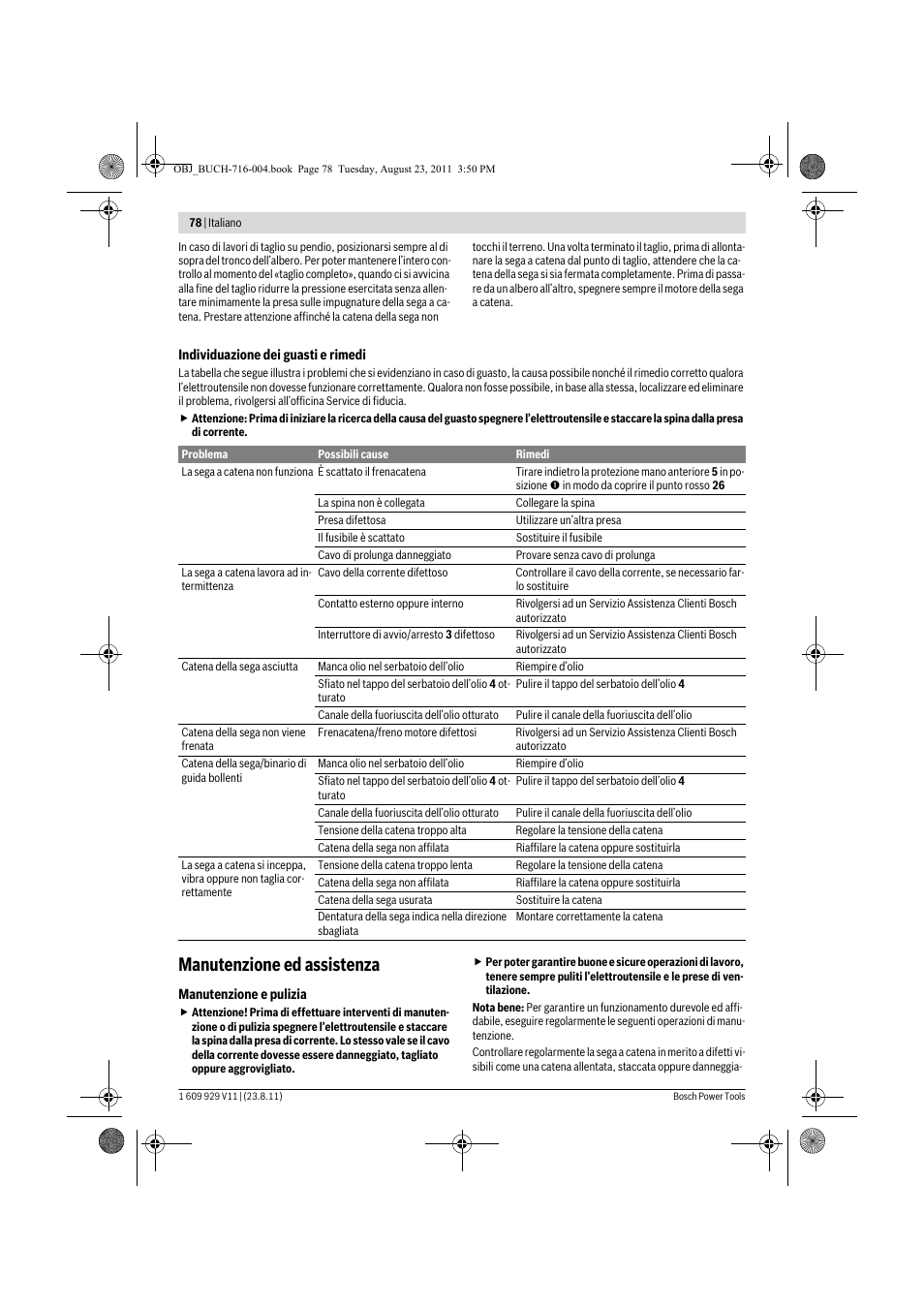 Manutenzione ed assistenza | Bosch GKE 35 BCE Professional User Manual | Page 78 / 320