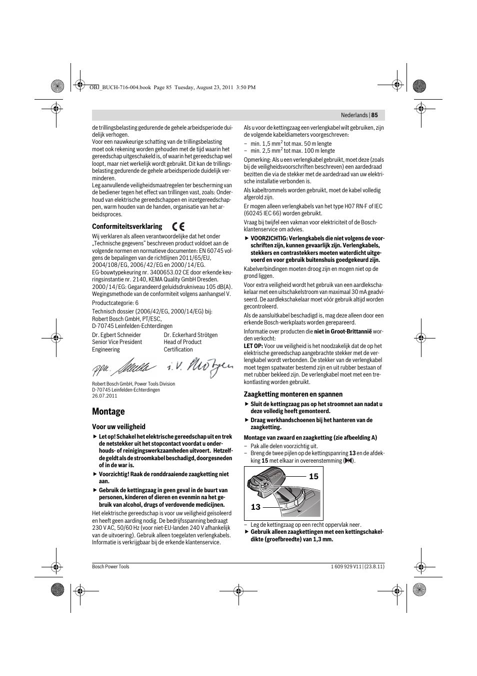 Montage | Bosch GKE 35 BCE Professional User Manual | Page 85 / 320