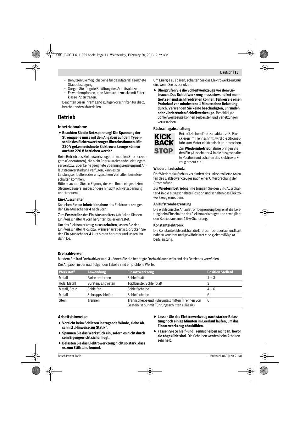 Betrieb | Bosch GWS 14-125 Inox Professional User Manual | Page 12 / 270