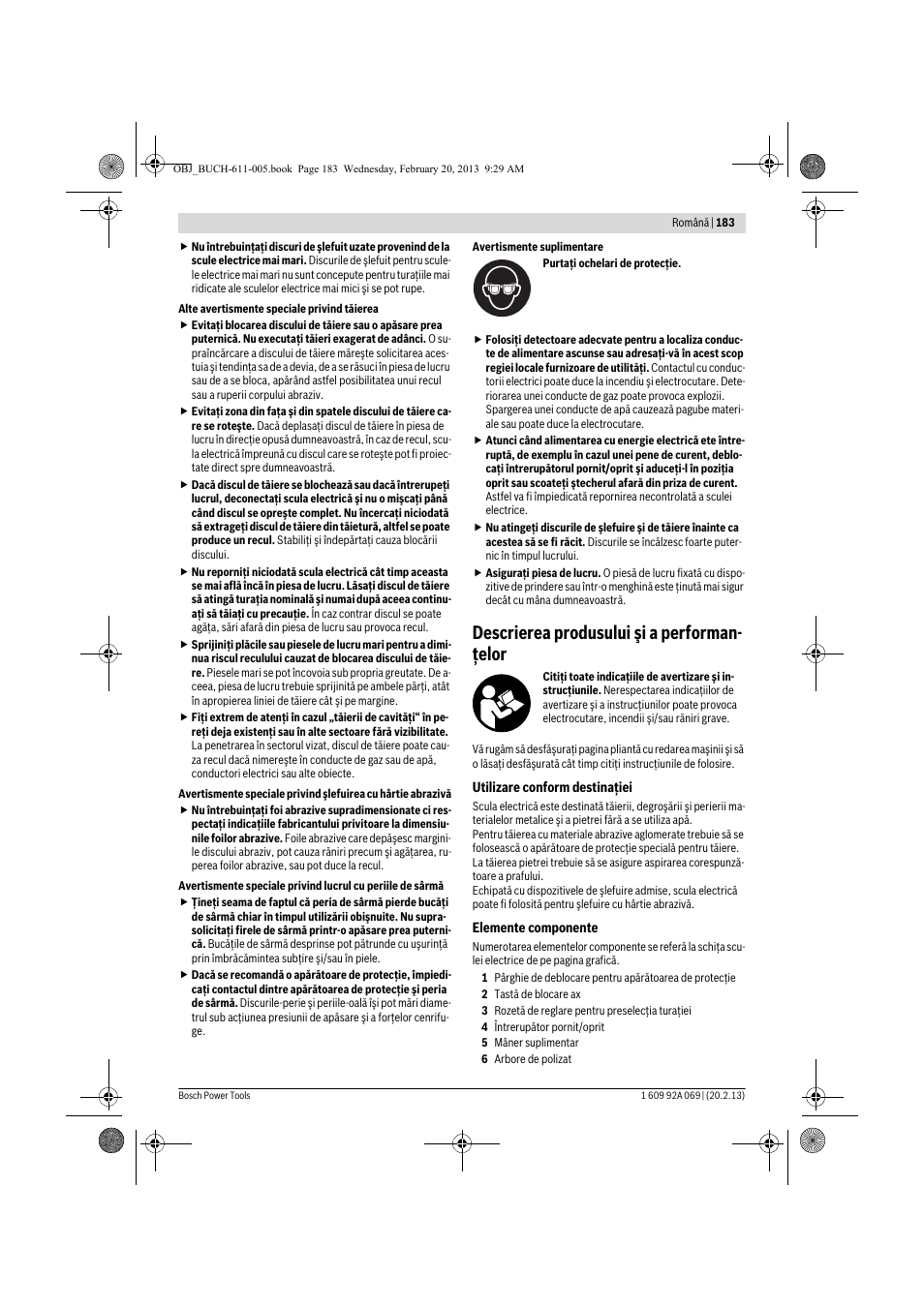 Descrierea produsului şi a performan- ţelor | Bosch GWS 14-125 Inox Professional User Manual | Page 182 / 270