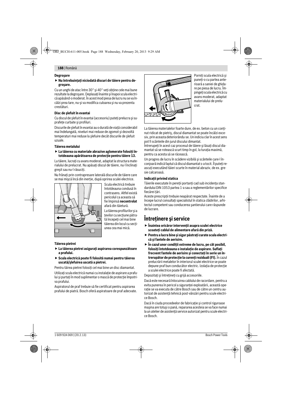 Întreţinere şi service | Bosch GWS 14-125 Inox Professional User Manual | Page 187 / 270