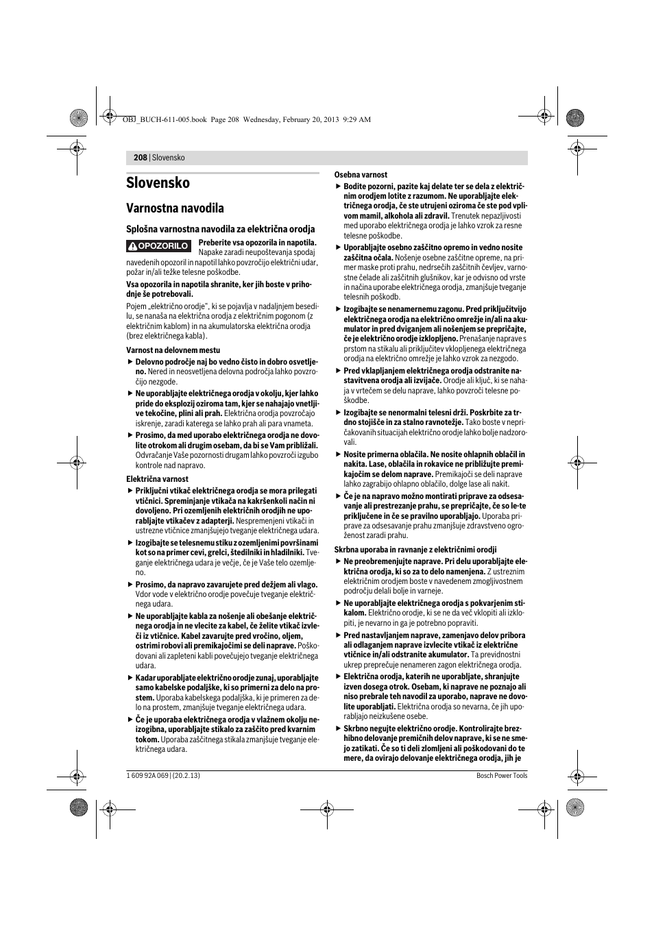 Slovensko, Varnostna navodila | Bosch GWS 14-125 Inox Professional User Manual | Page 207 / 270