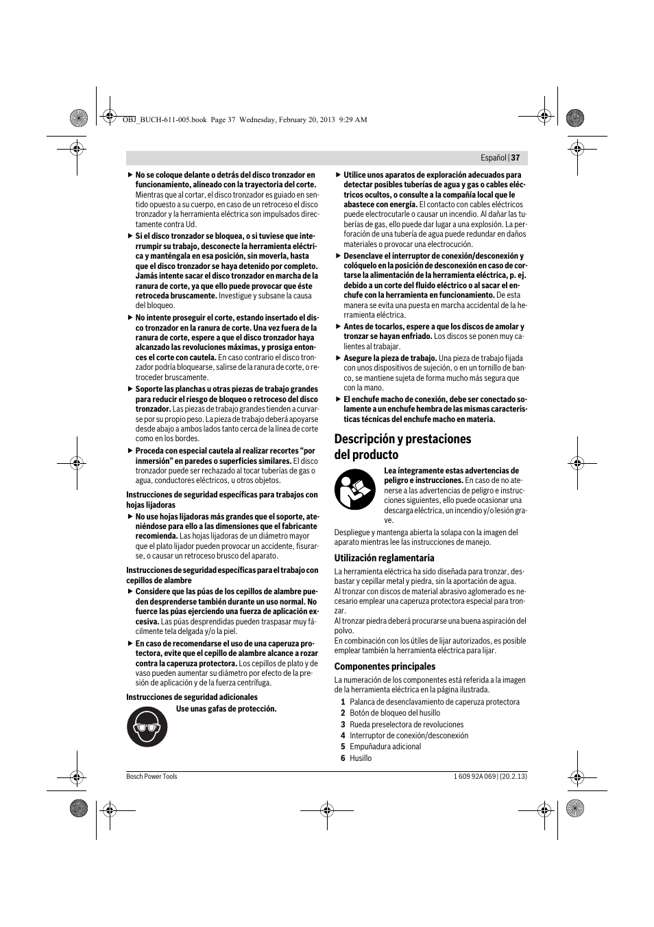 Descripción y prestaciones del producto | Bosch GWS 14-125 Inox Professional User Manual | Page 36 / 270