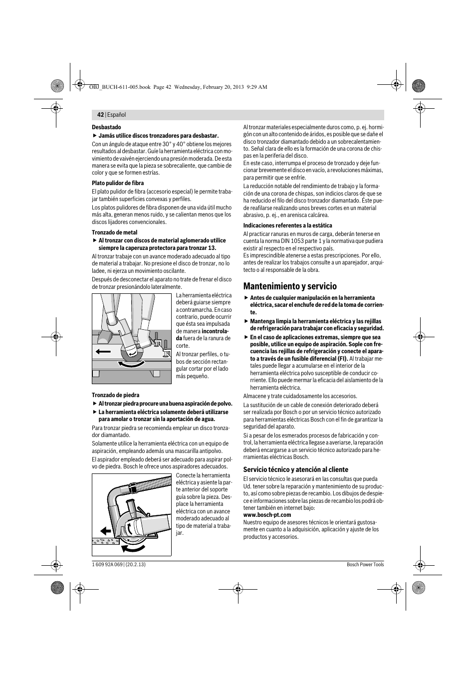 Mantenimiento y servicio | Bosch GWS 14-125 Inox Professional User Manual | Page 41 / 270