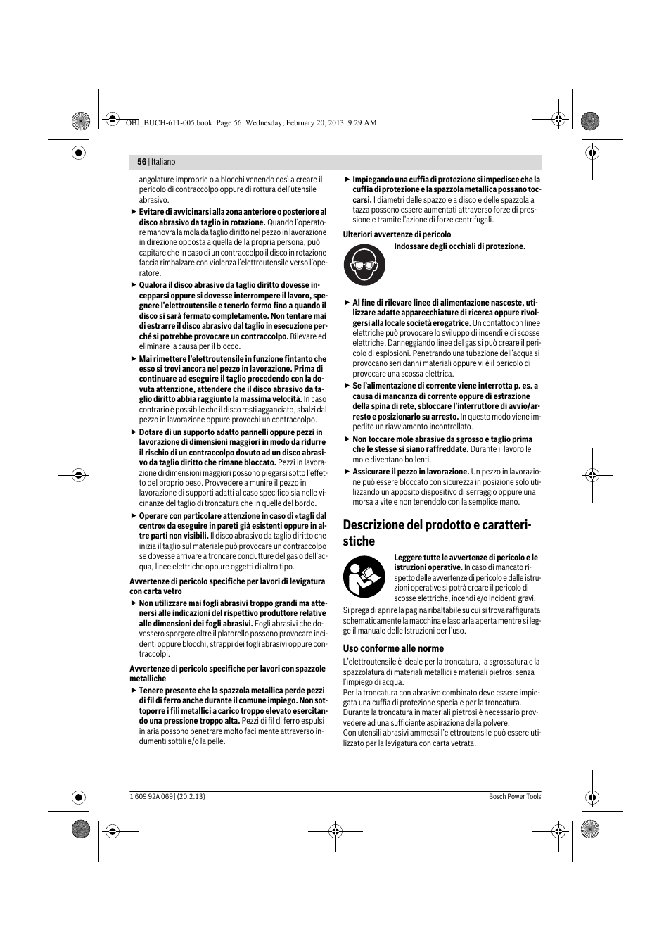 Descrizione del prodotto e caratteri- stiche | Bosch GWS 14-125 Inox Professional User Manual | Page 55 / 270