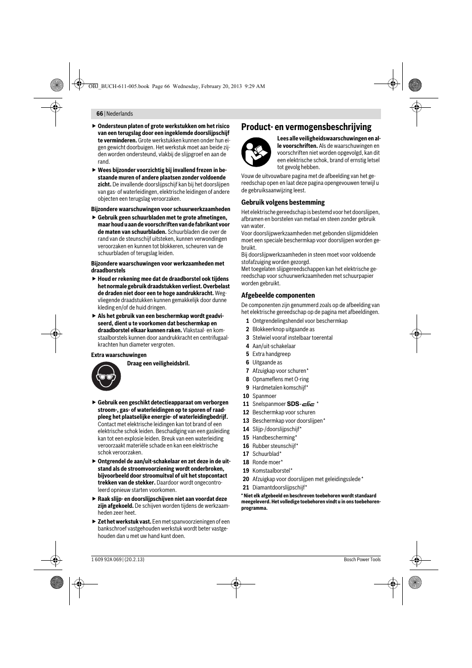 Product- en vermogensbeschrijving | Bosch GWS 14-125 Inox Professional User Manual | Page 65 / 270