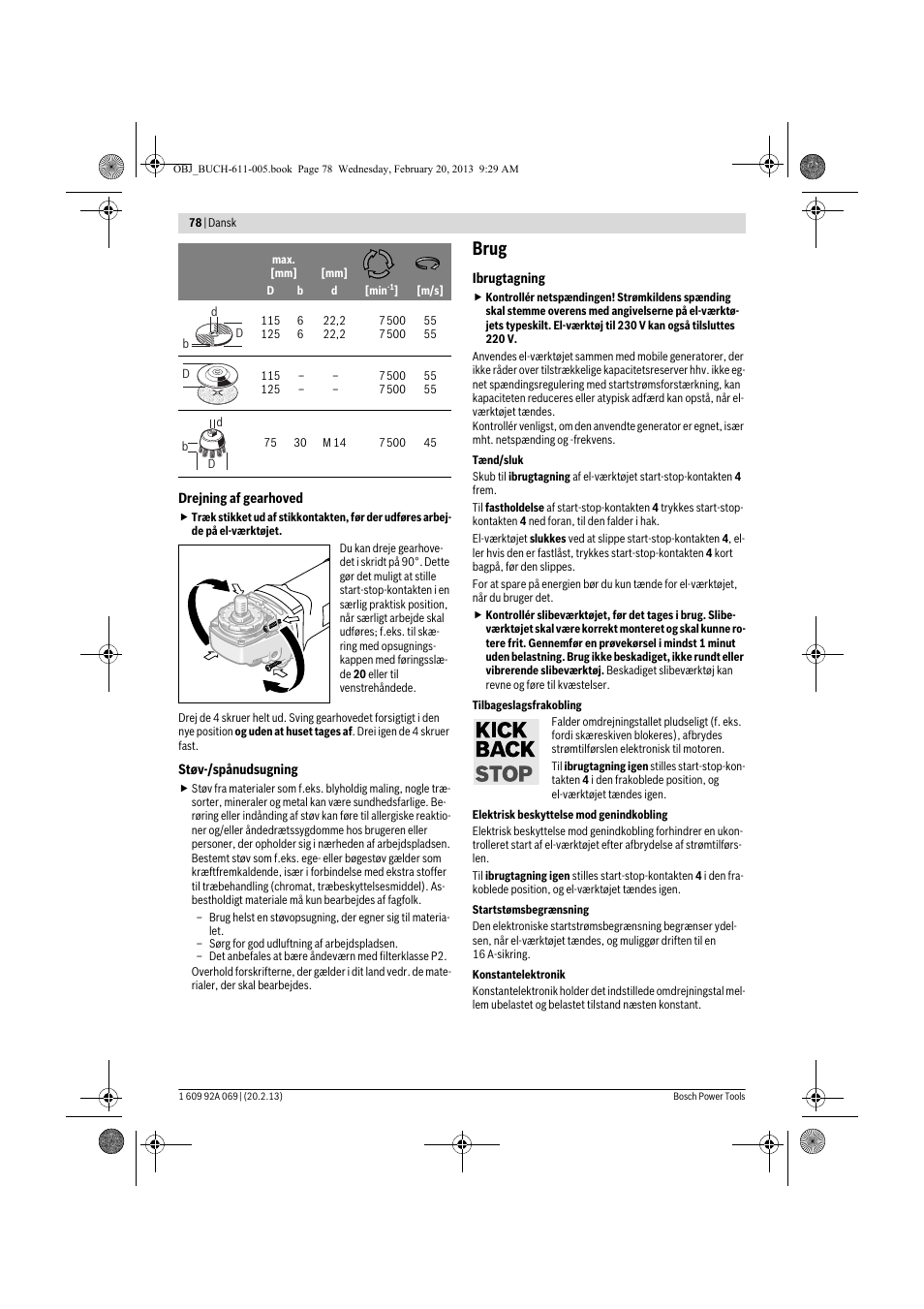 Brug | Bosch GWS 14-125 Inox Professional User Manual | Page 77 / 270