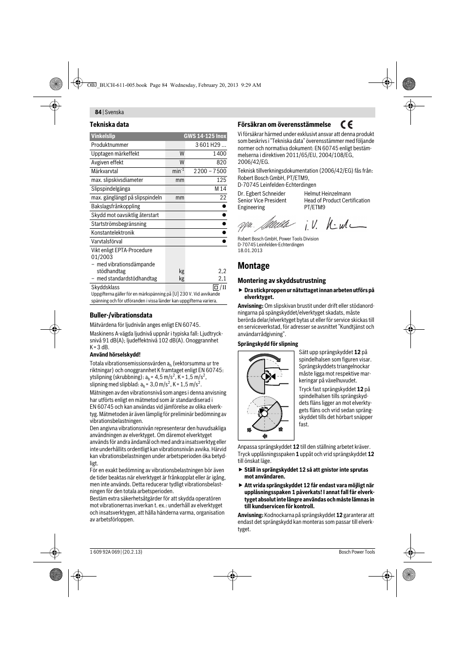 Montage | Bosch GWS 14-125 Inox Professional User Manual | Page 83 / 270