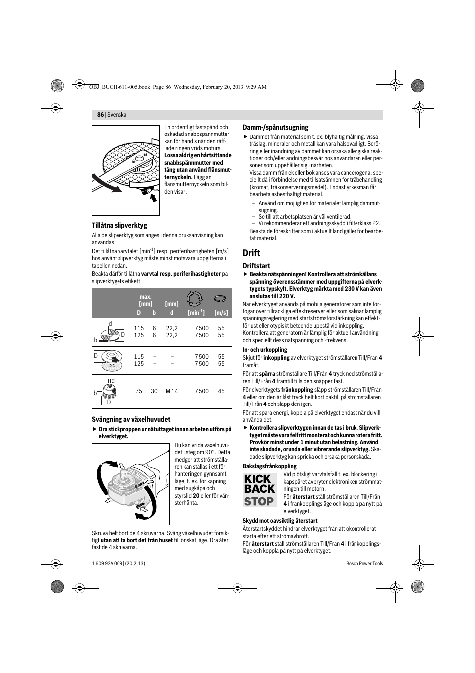 Drift | Bosch GWS 14-125 Inox Professional User Manual | Page 85 / 270