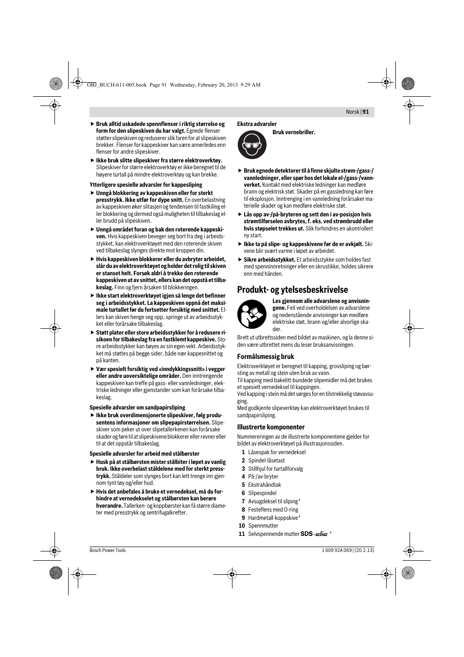 Produkt- og ytelsesbeskrivelse | Bosch GWS 14-125 Inox Professional User Manual | Page 90 / 270