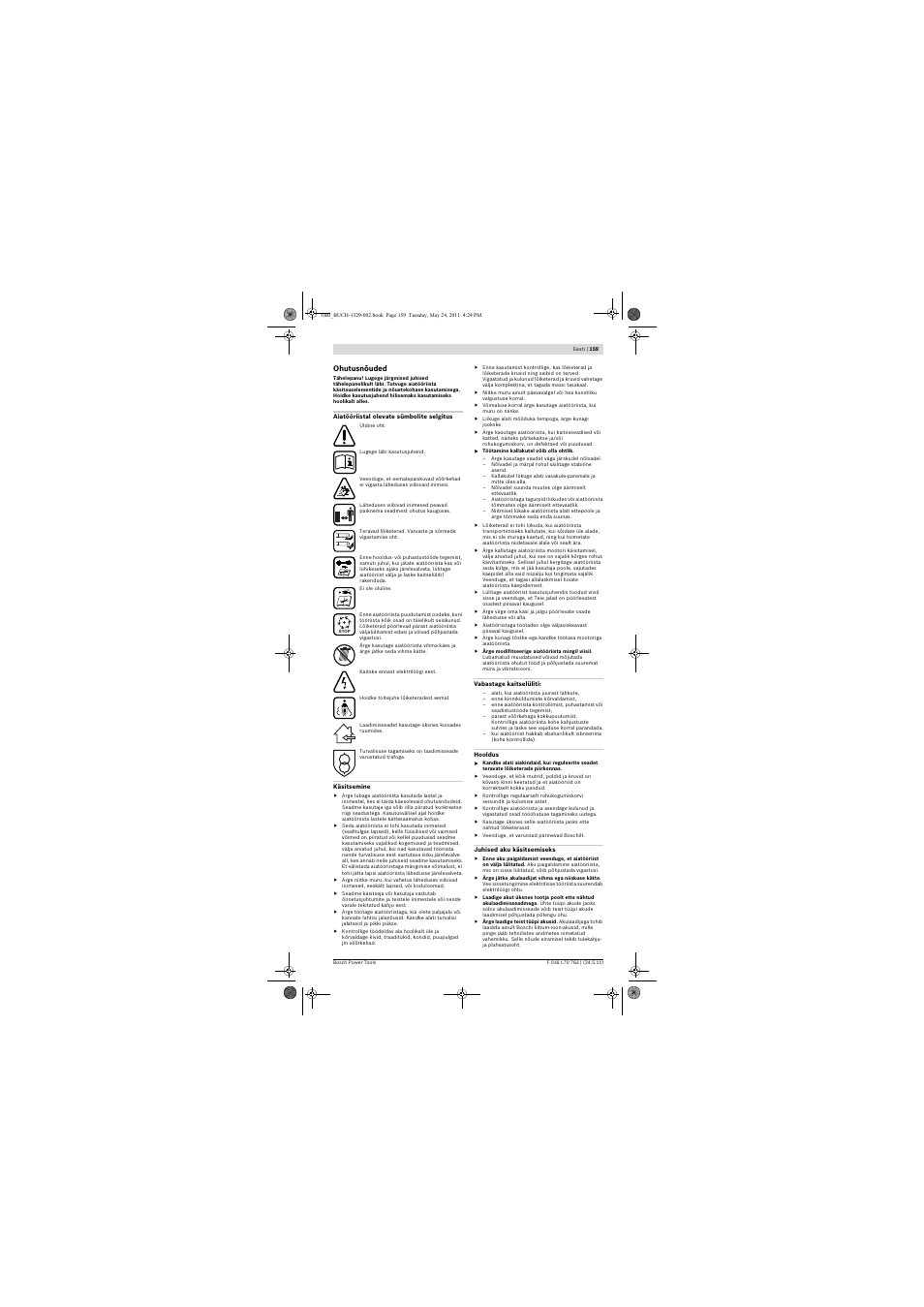 Bosch Rotak 34 LI User Manual | Page 159 / 176