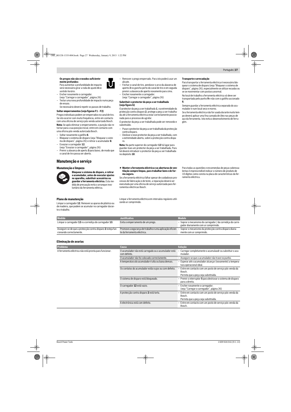 Manutenção e serviço | Bosch GSK 18 V-LI Professional User Manual | Page 27 / 130
