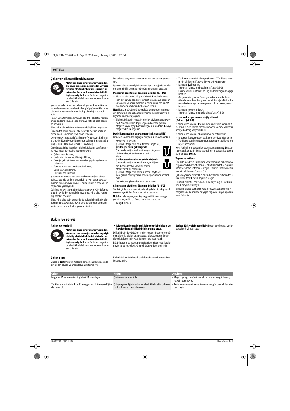 Bakım ve servis | Bosch GSK 18 V-LI Professional User Manual | Page 60 / 130