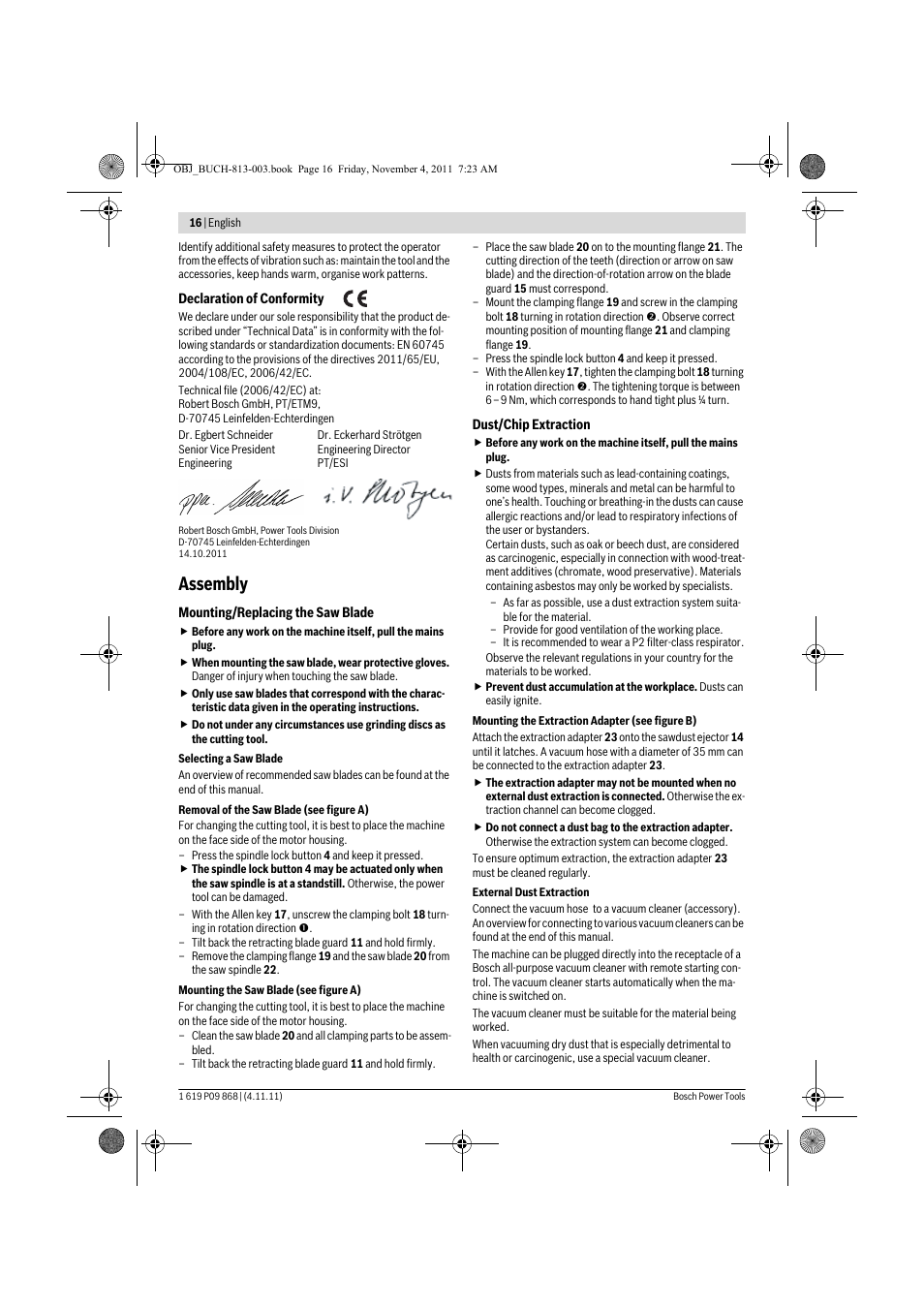 Assembly | Bosch GKS 190 Professional User Manual | Page 16 / 193