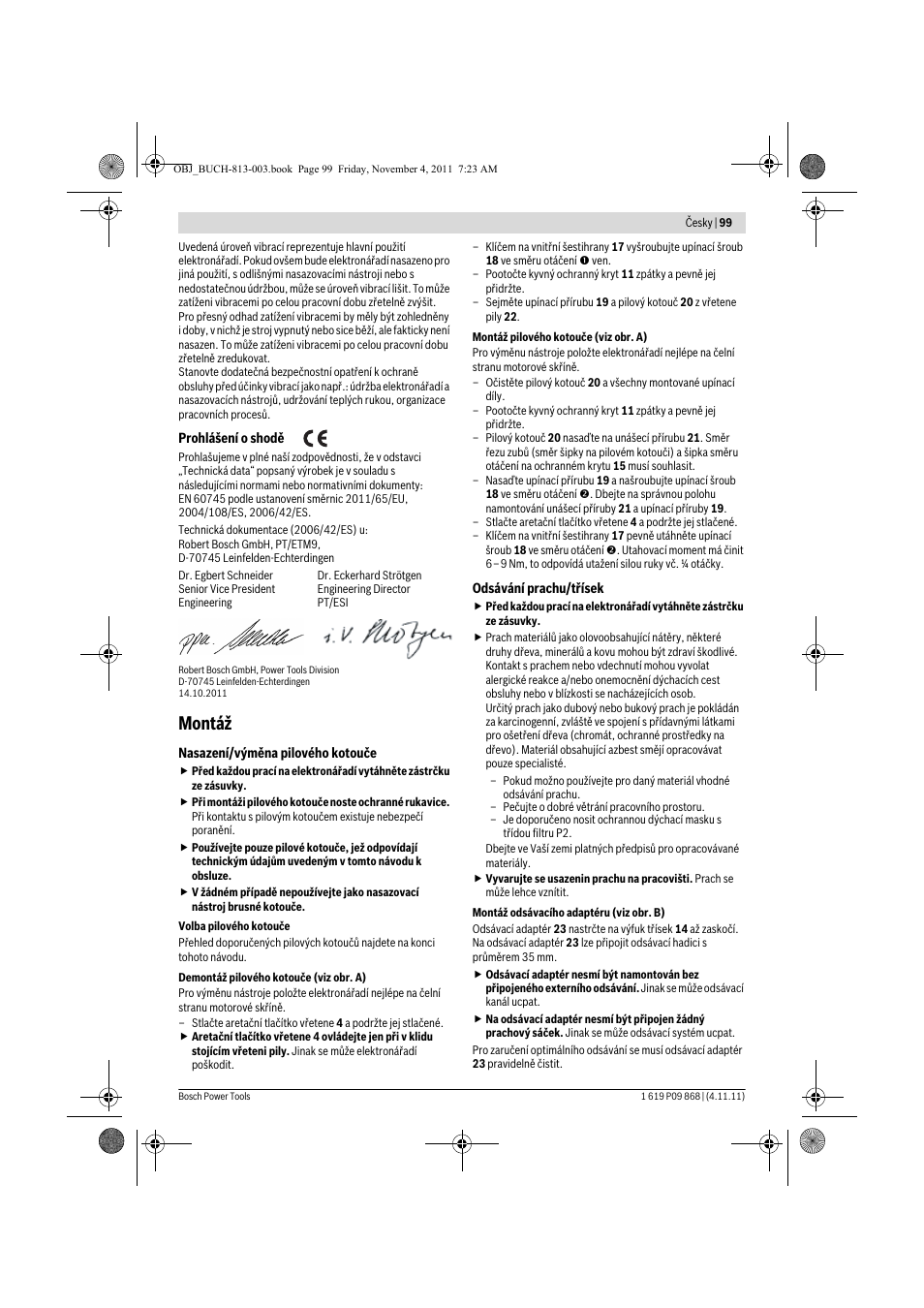 Montáž | Bosch GKS 190 Professional User Manual | Page 99 / 193