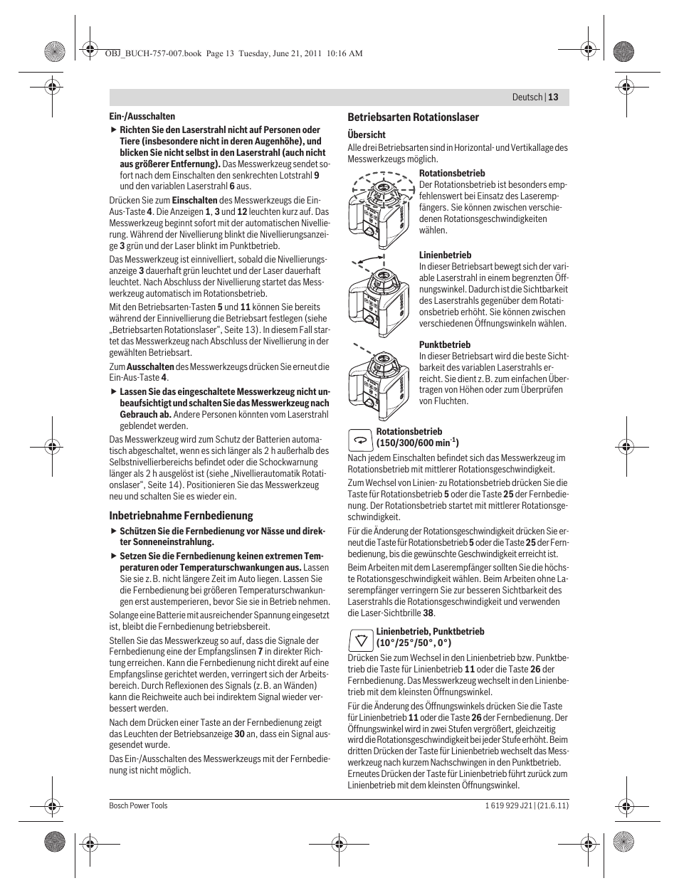 Bosch GRL 300 HV Professional User Manual | Page 13 / 309