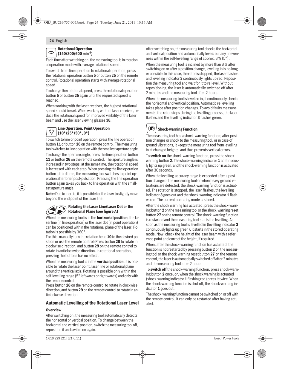 Bosch GRL 300 HV Professional User Manual | Page 24 / 309