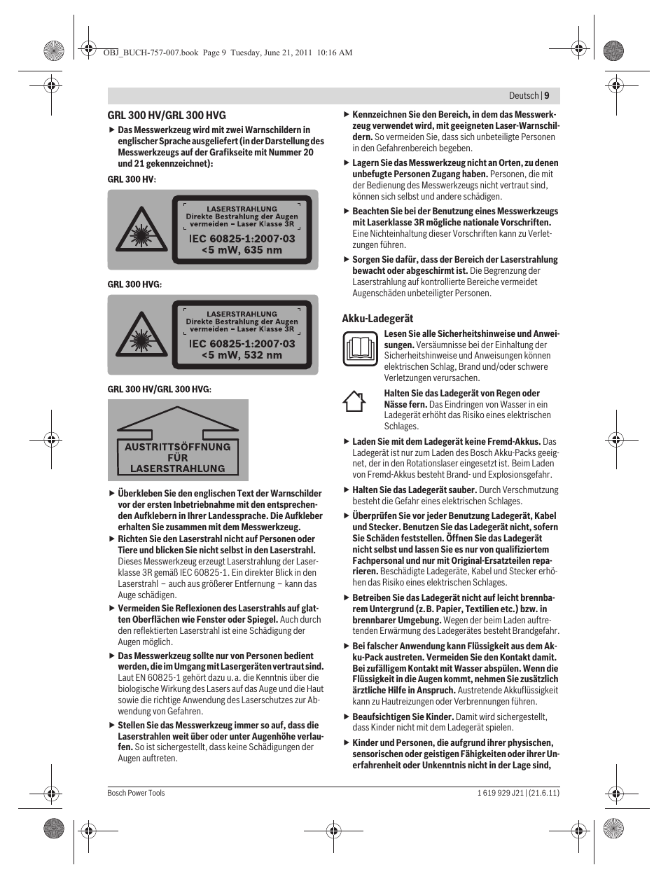 Bosch GRL 300 HV Professional User Manual | Page 9 / 309