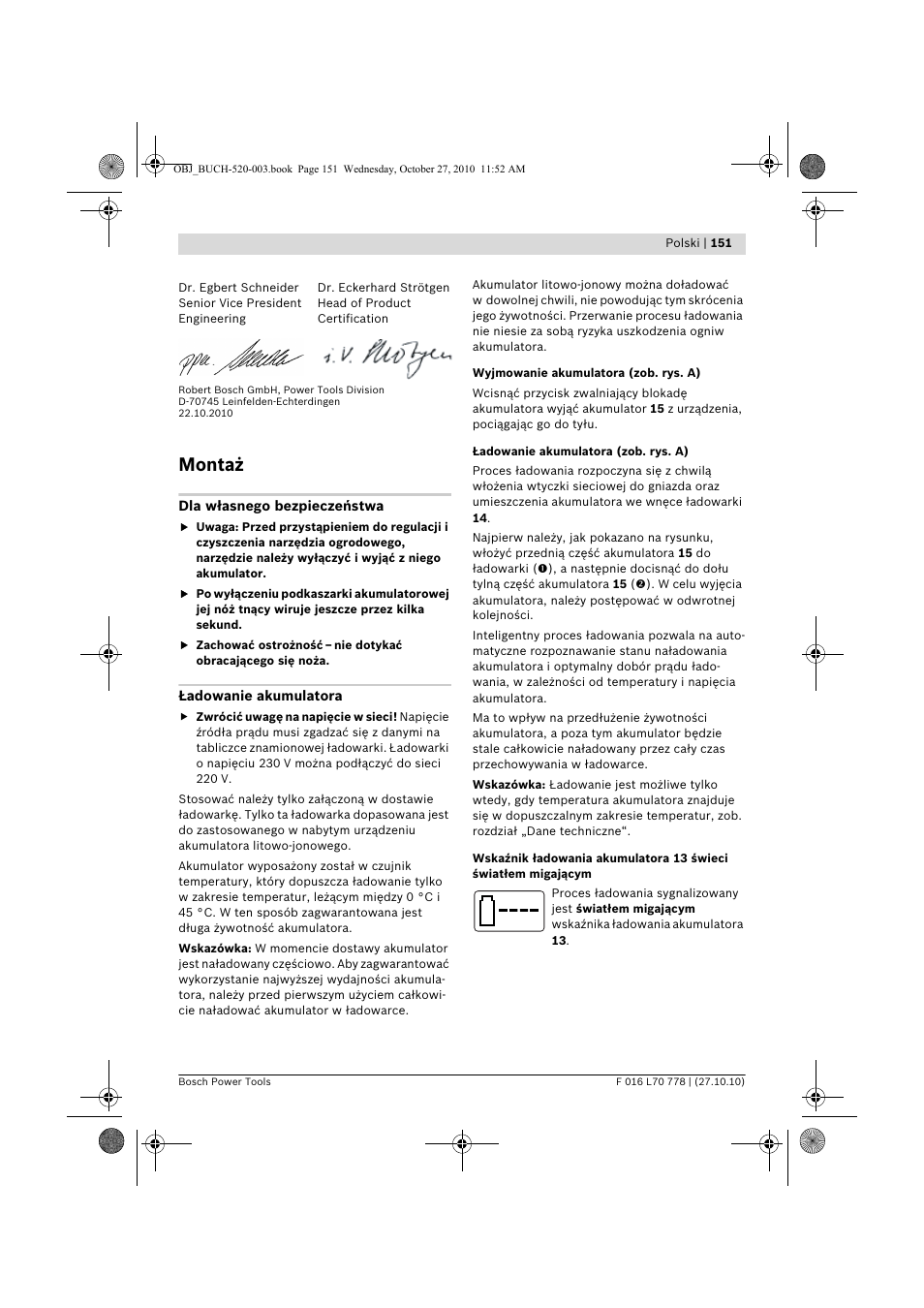 Montaż | Bosch ART 23 LI User Manual | Page 151 / 297