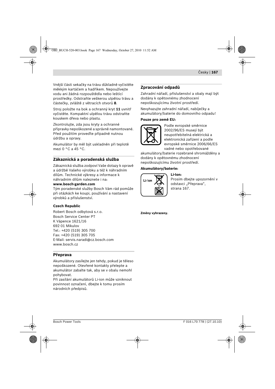 Bosch ART 23 LI User Manual | Page 167 / 297