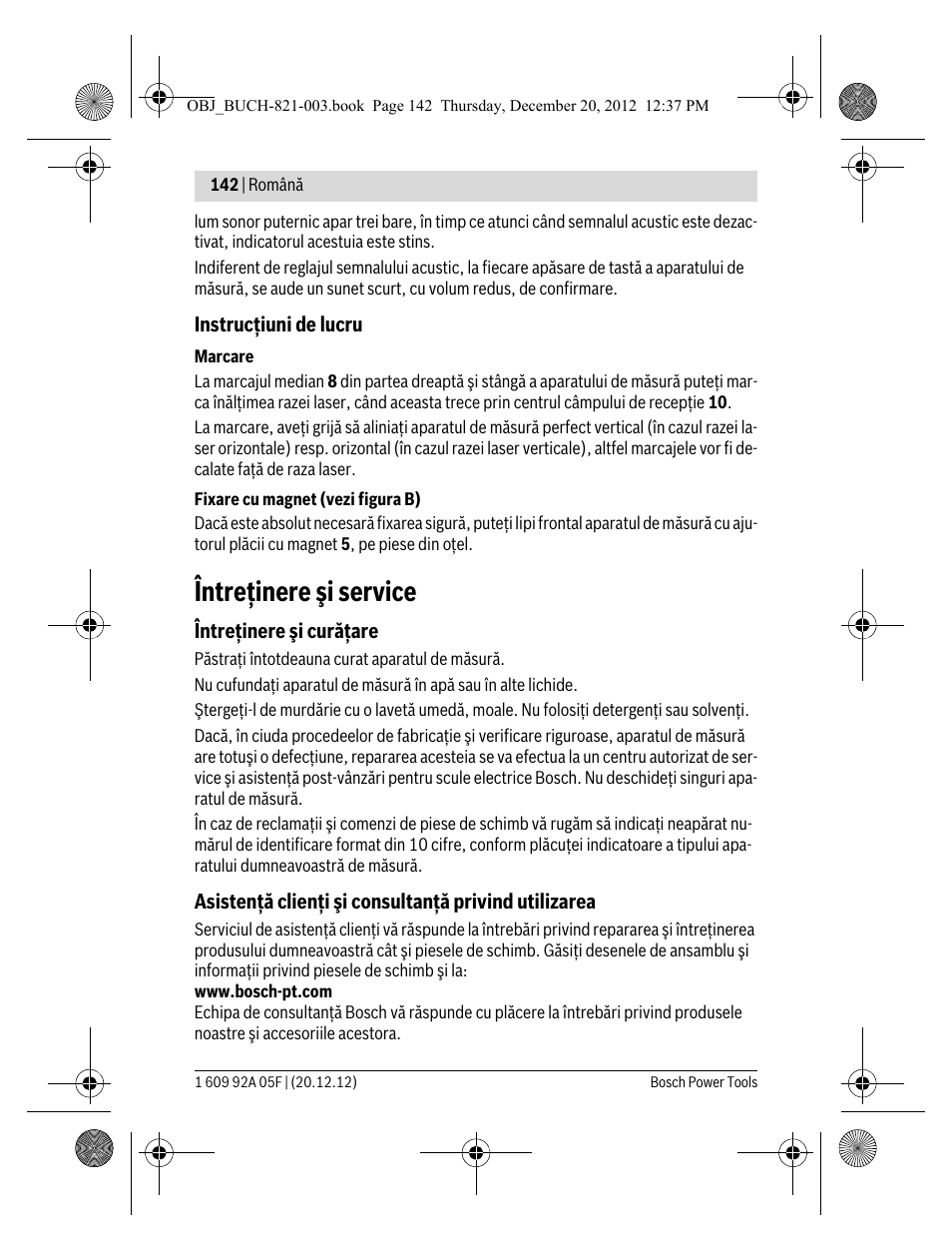 Întreţinere şi service | Bosch LR 2 Professional User Manual | Page 142 / 239