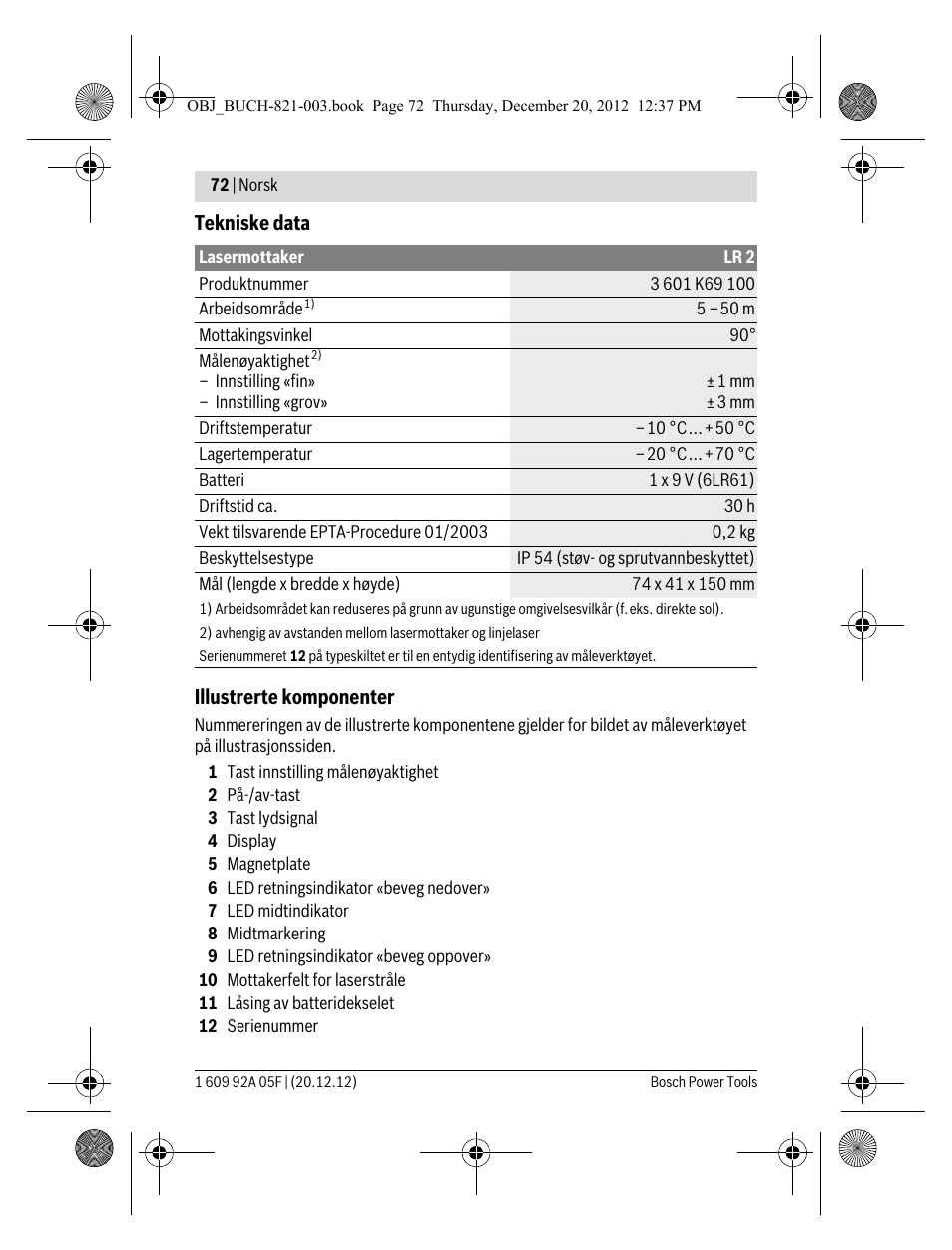 Bosch LR 2 Professional User Manual | Page 72 / 239