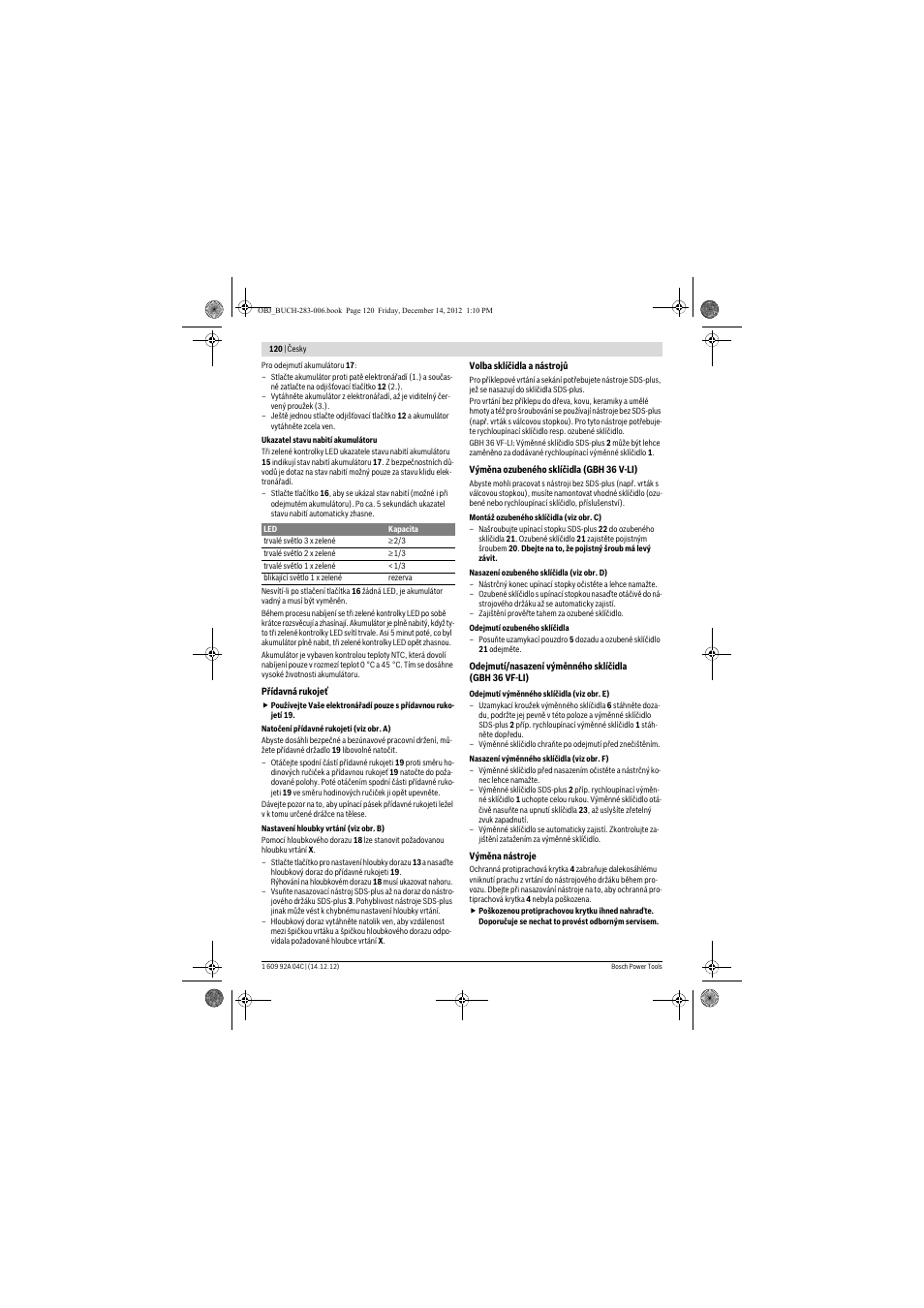 Bosch GBH 36 V-LI Professional User Manual | Page 120 / 238